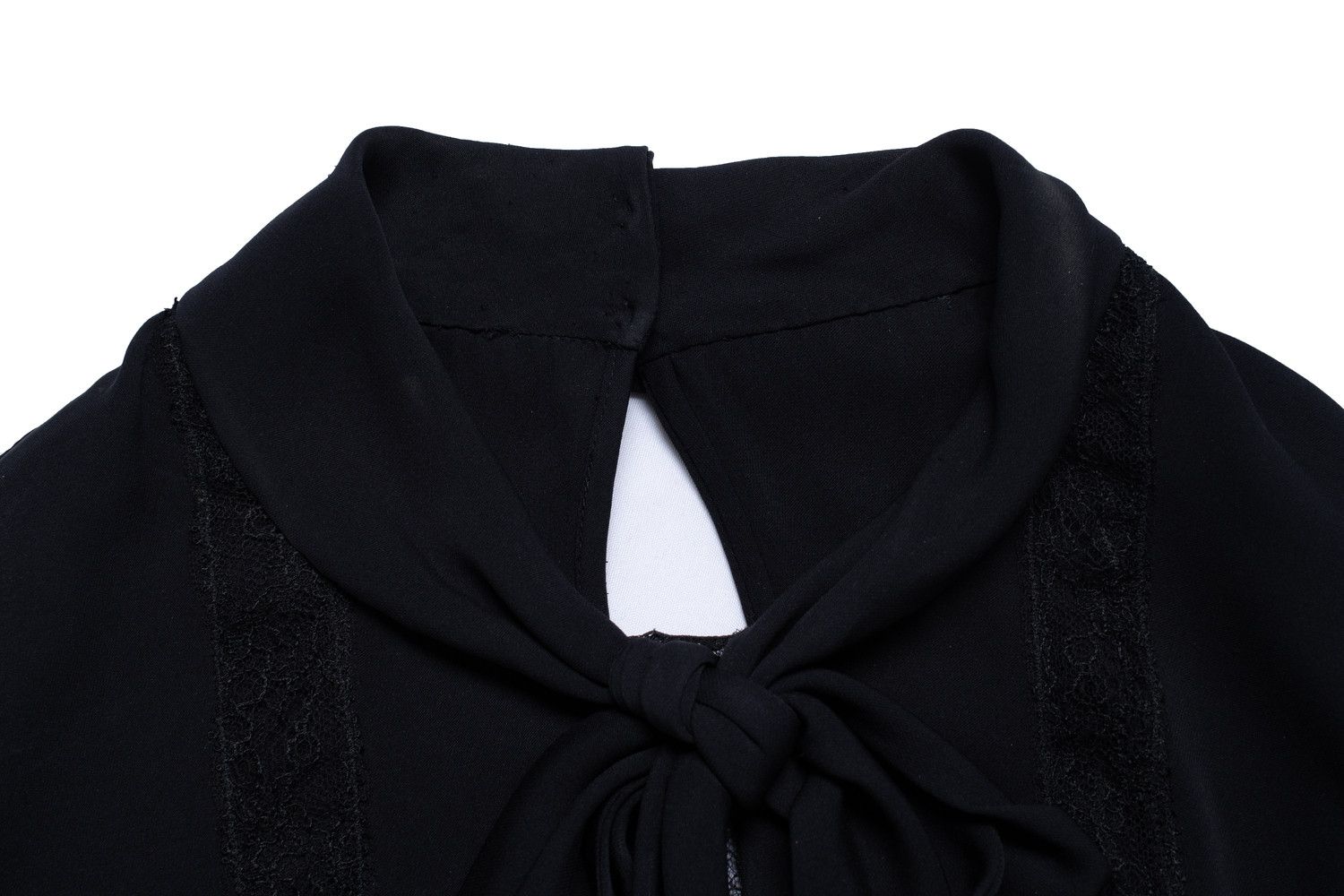 Dolce & Gabbana Dolce & Gabbana, black blouse with bow and lace Size S / US 4 / IT 40 - 6 Thumbnail