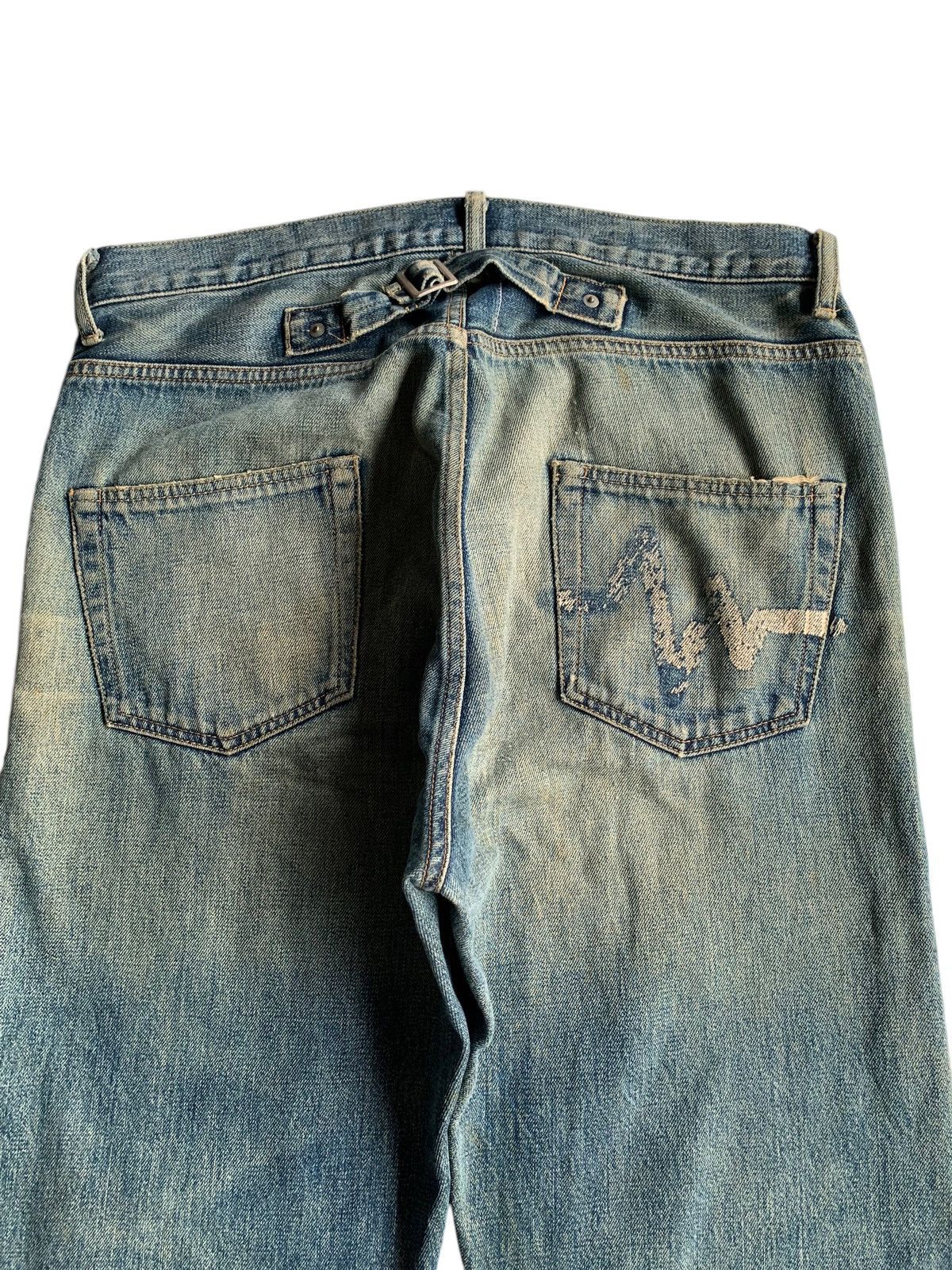 Kapital Whiz Limited Buckle Back Selvedge Distressed Denim Size US 36 / EU 52 - 8 Thumbnail