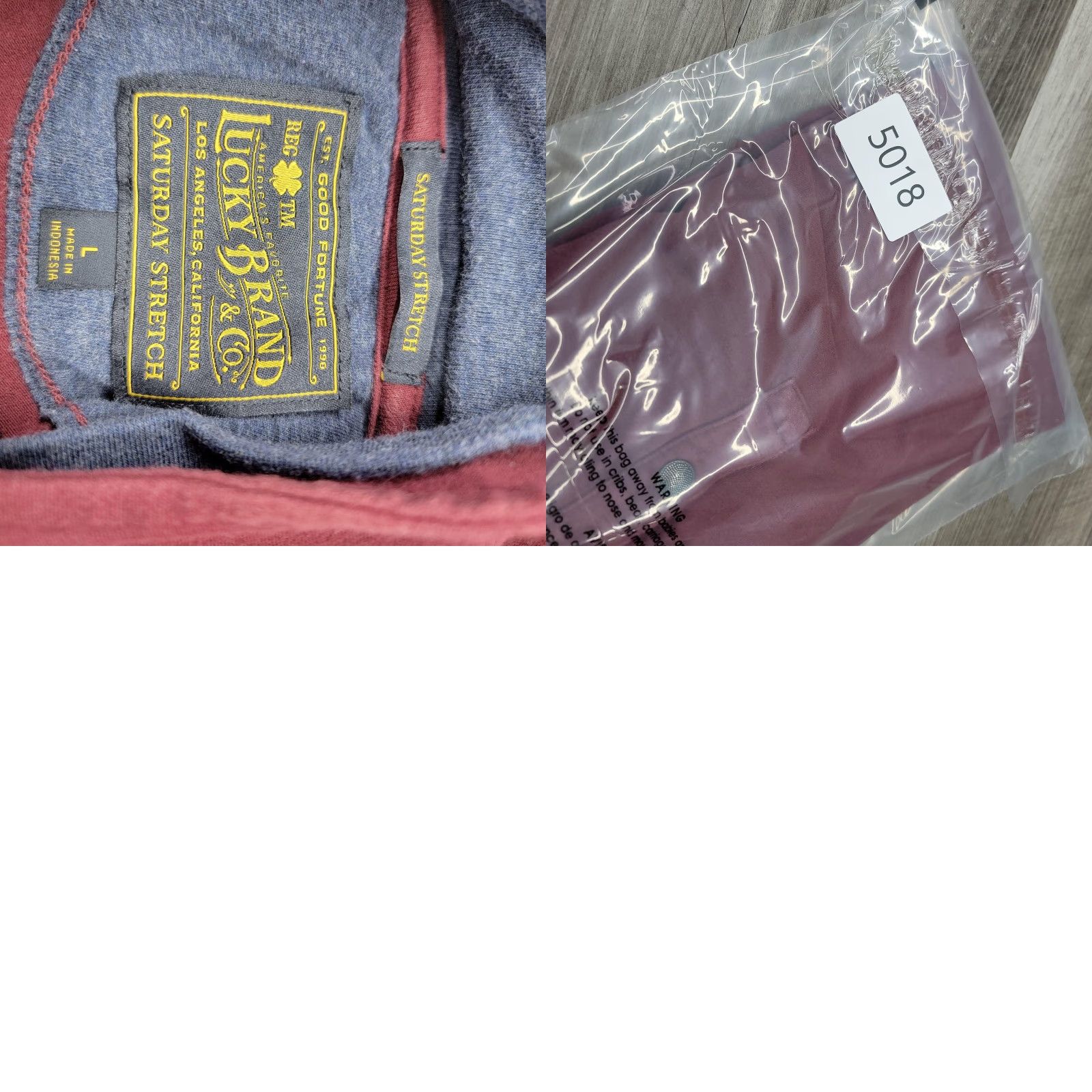 Lucky Brand Lucky Brand Sweatshirt Mens Large Red Mock Neck Snap Henley Saturday Stretch Size US L / EU 52-54 / 3 - 8 Thumbnail