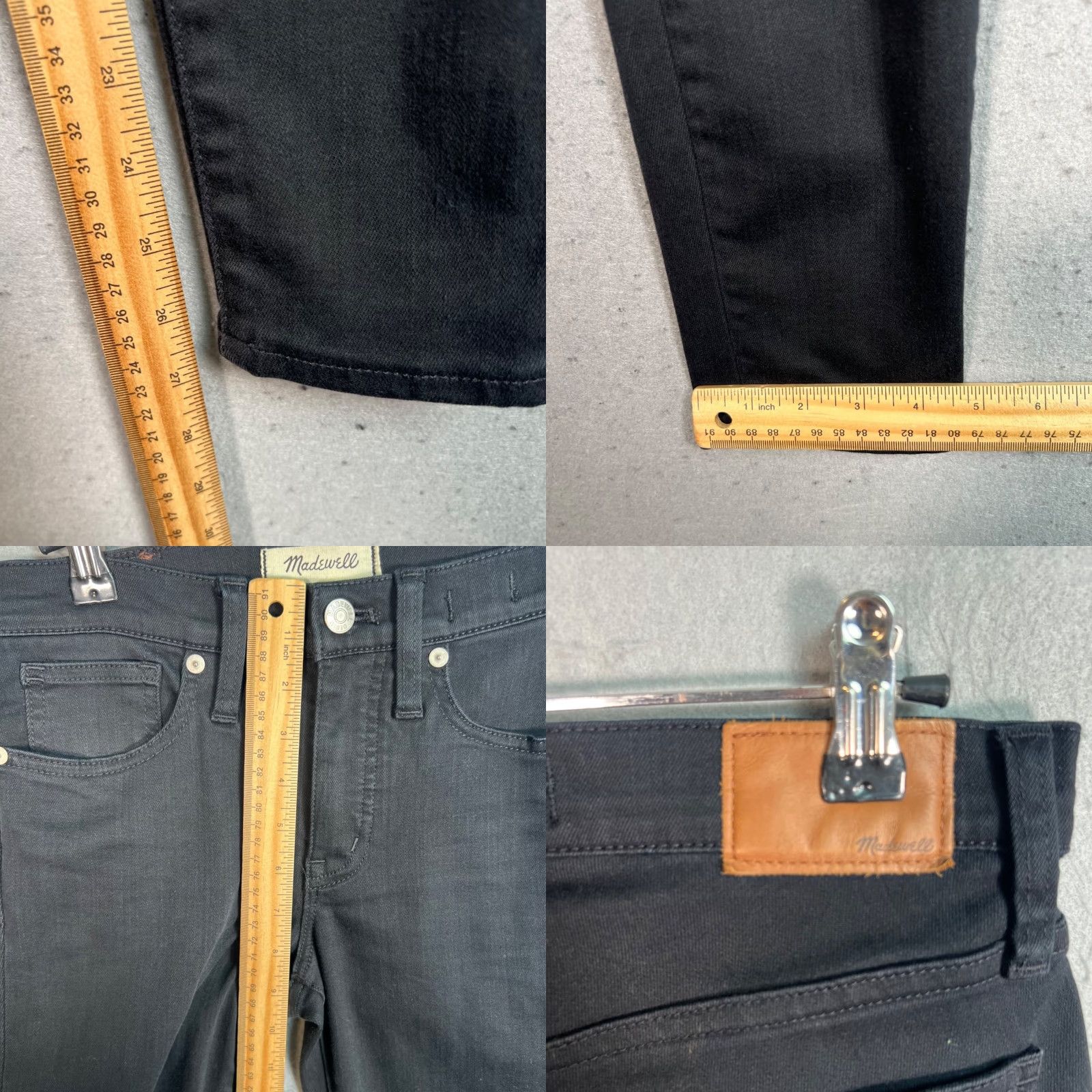 Madewell Madewell Womens Skinny Jeans 24 Black Cotton Blend 9" High-Rise Stretch Denim Size 42" / US 20 - 8 Thumbnail