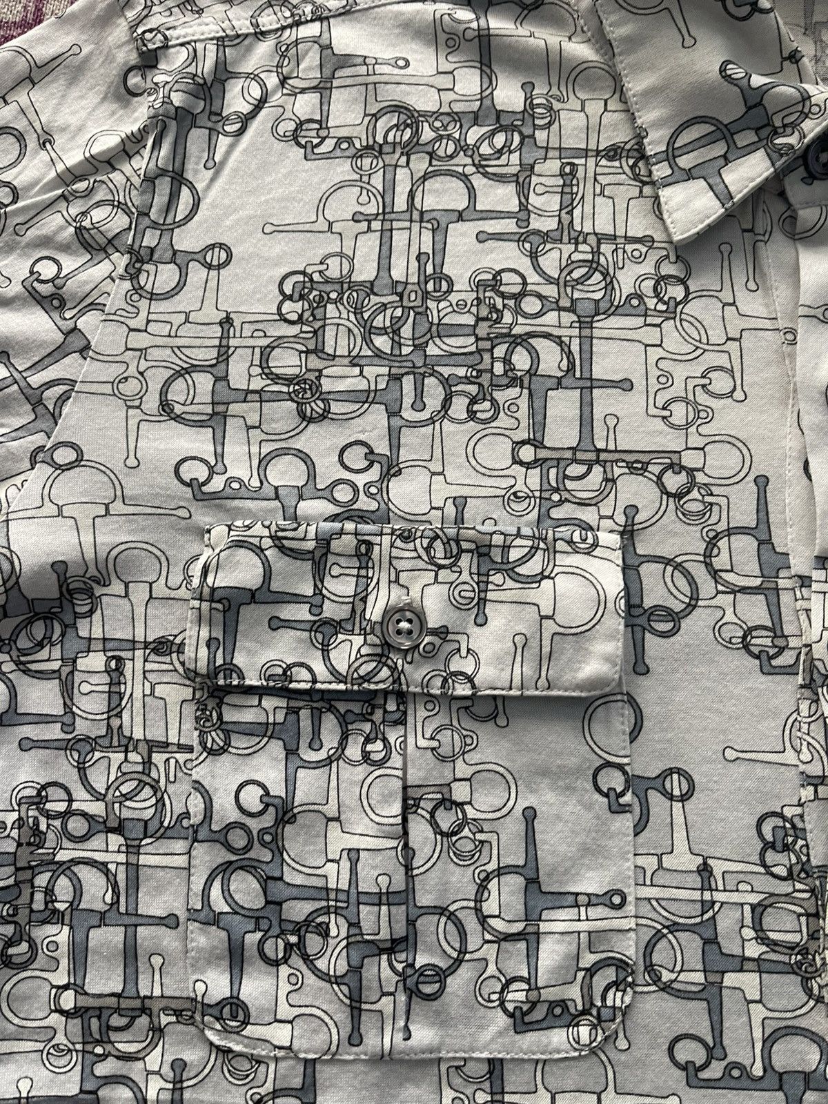 Hermes VINTAGE HERMES BUTTON UP SHIRT CHAIN PATTERN VERY RARE Size US S / EU 44-46 / 1 - 5 Thumbnail