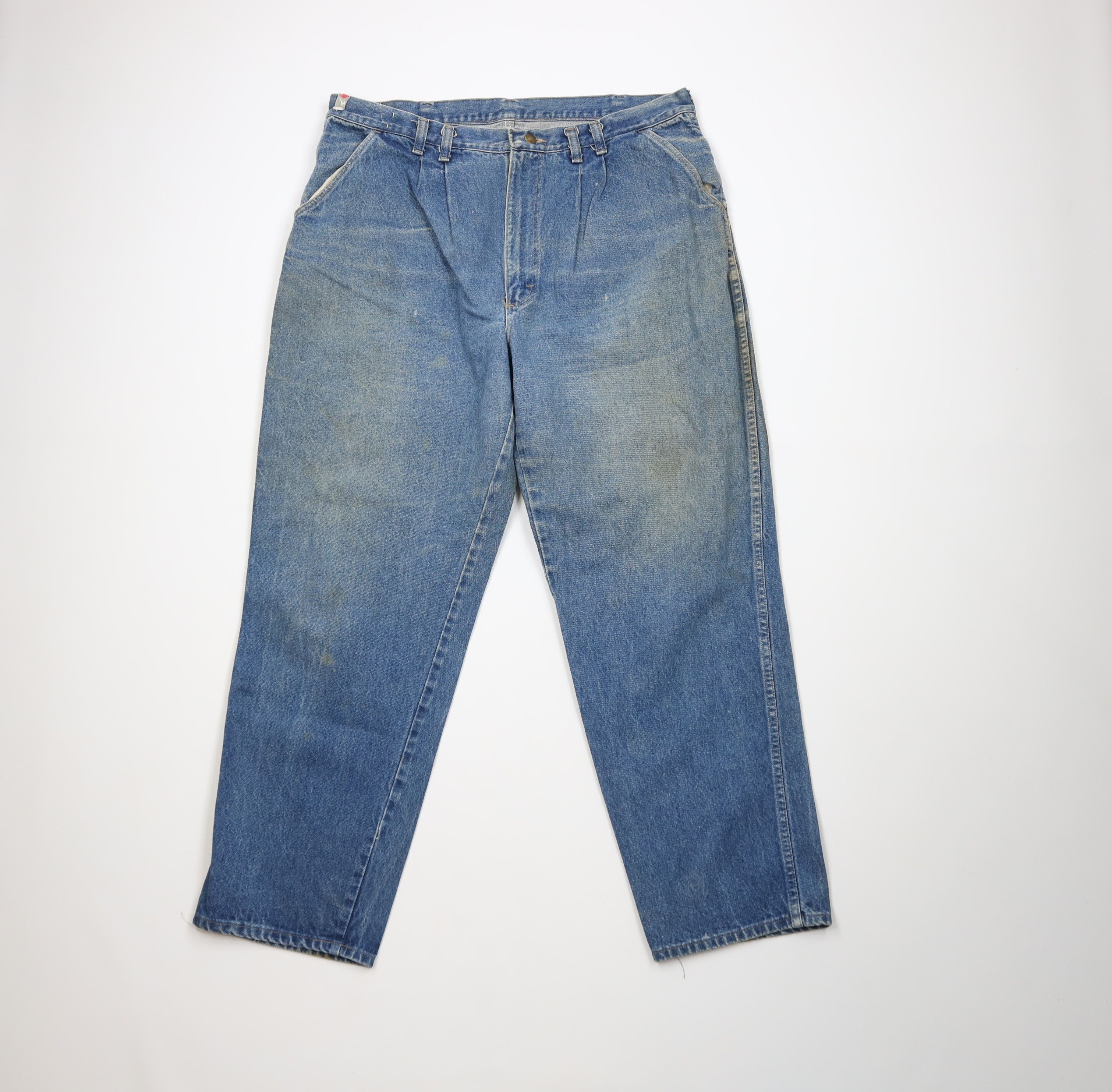 Wrangler Vintage 80s 90s Wrangler Pleated Tapered Leg Denim Jeans USA Size US 36 / EU 52 - 1 Thumbnail