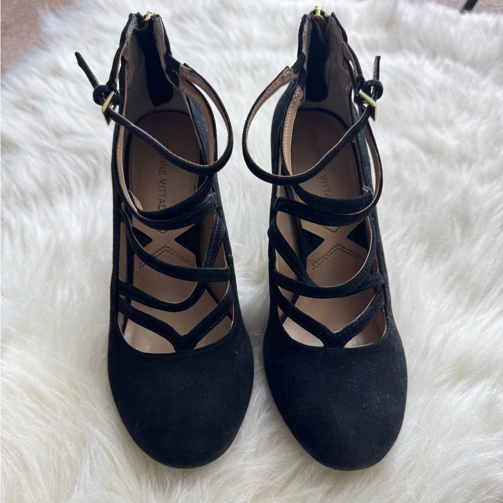 Other Adrienne Vittadini Black Chunky Heels with Criss Cross Stra Size US 6 / IT 36 - 2 Thumbnail