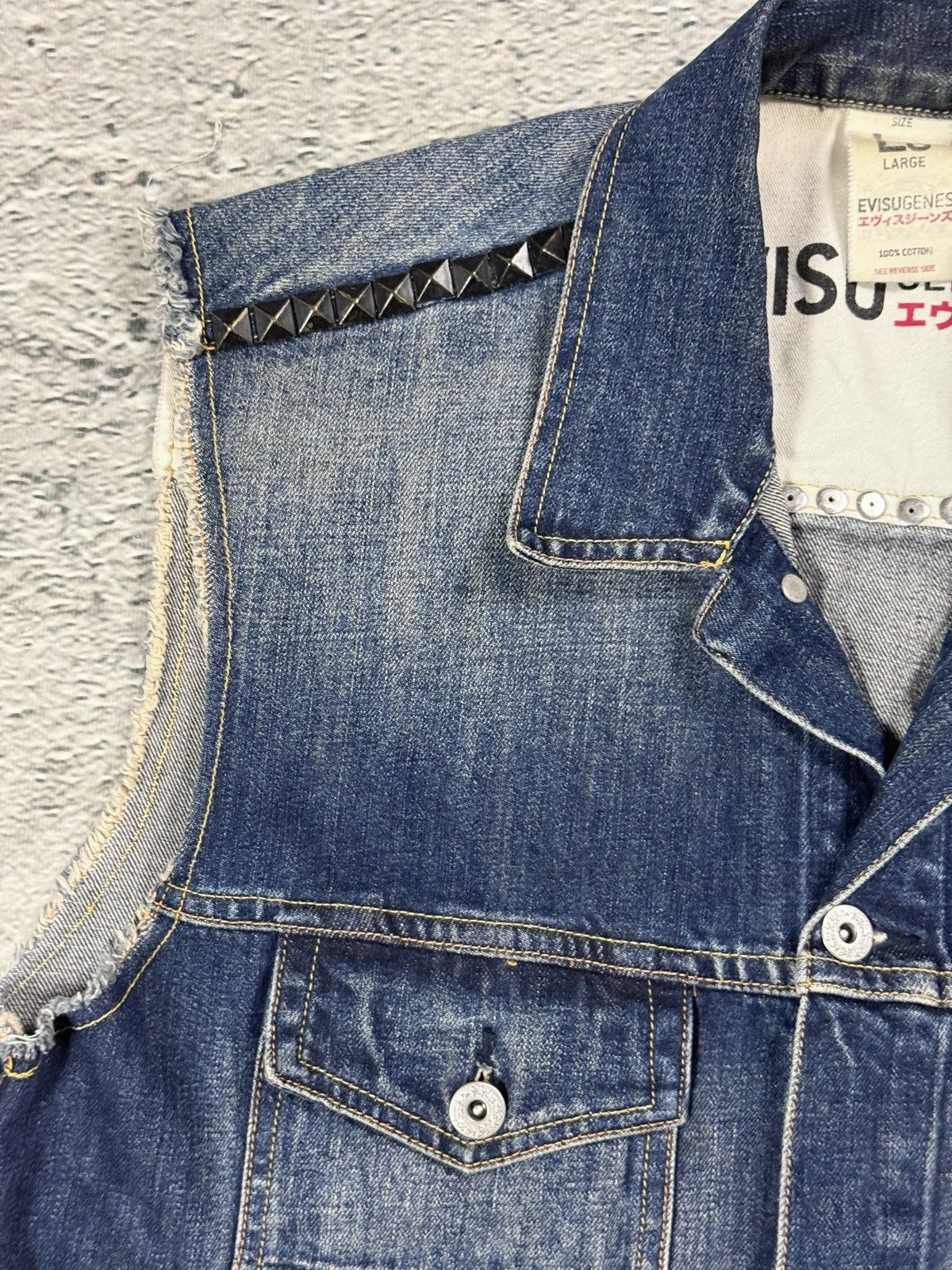 Evisu Evisu denim vest studded jacket Size US L / EU 52-54 / 3 - 4 Thumbnail