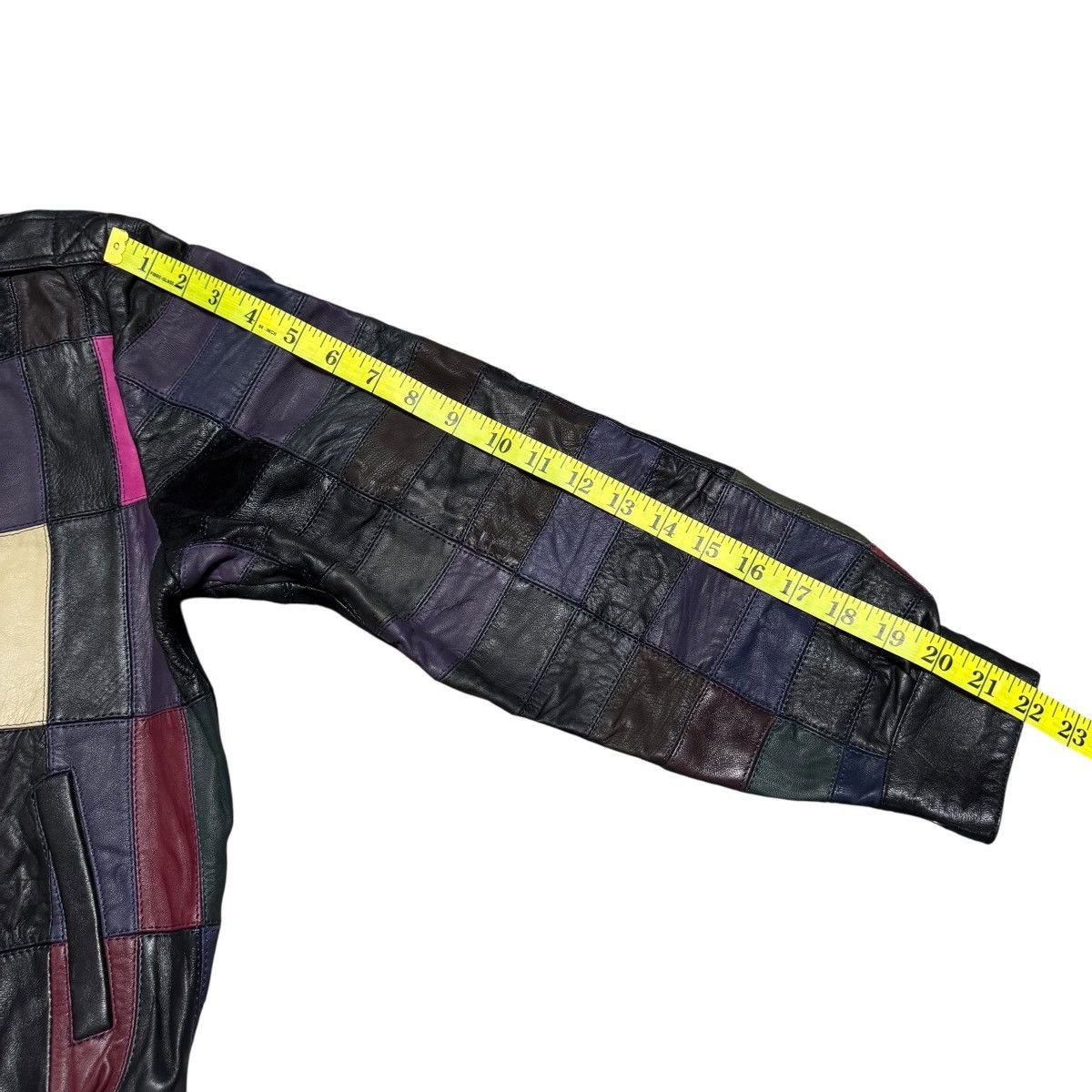 Leather Vintage Genuine Leather Patchwork Jacket Multi Colour Size US XS / EU 42 / 0 - 16 Thumbnail