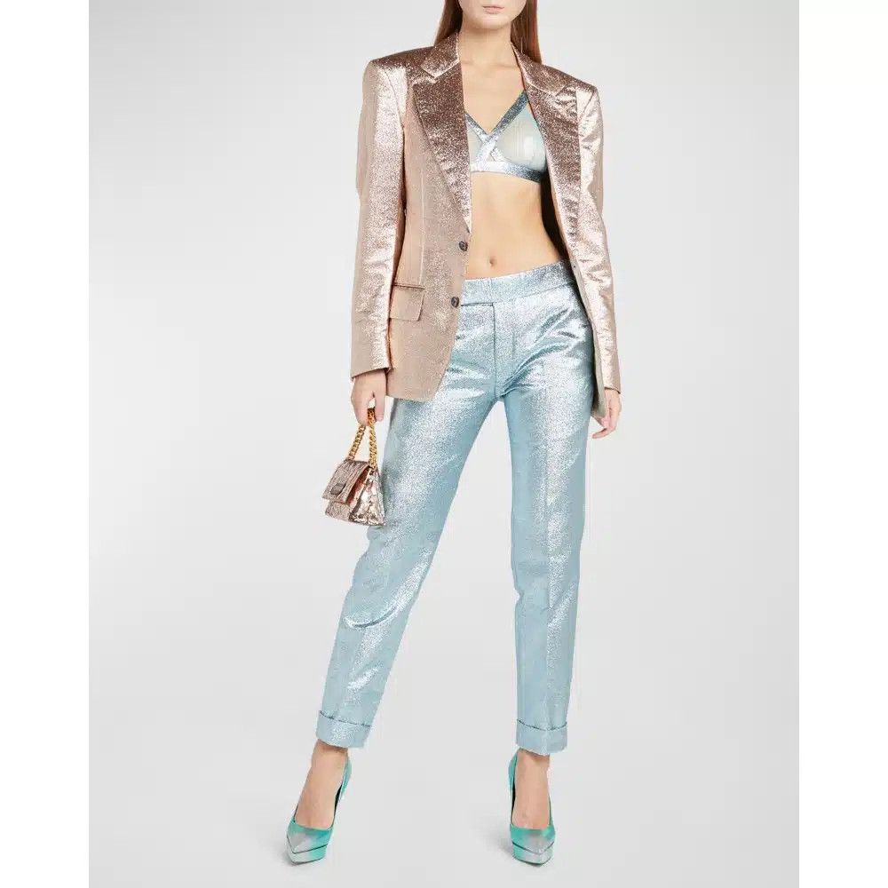 Tom Ford o1loc1c0825 GI2945 Iridescent Sable Tailored Jacket in Pink Size XS / US 0-2 / IT 36-38 - 4 Thumbnail