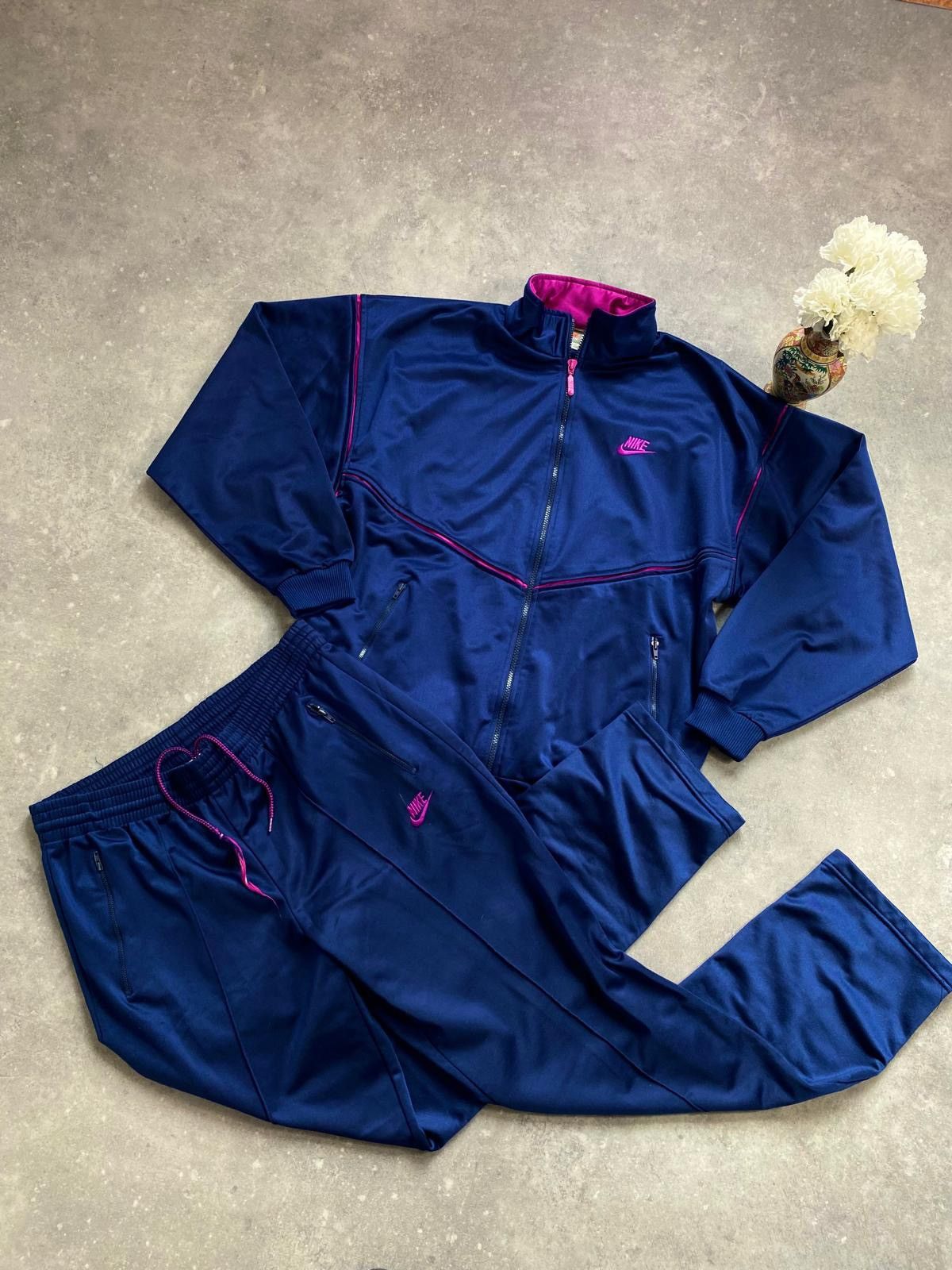 Nike × Vintage Rare! Vintage Late 80s / Early 90s NIKE Tracksuit Set Swoosh Size US L / EU 52-54 / 3 - 1 Thumbnail