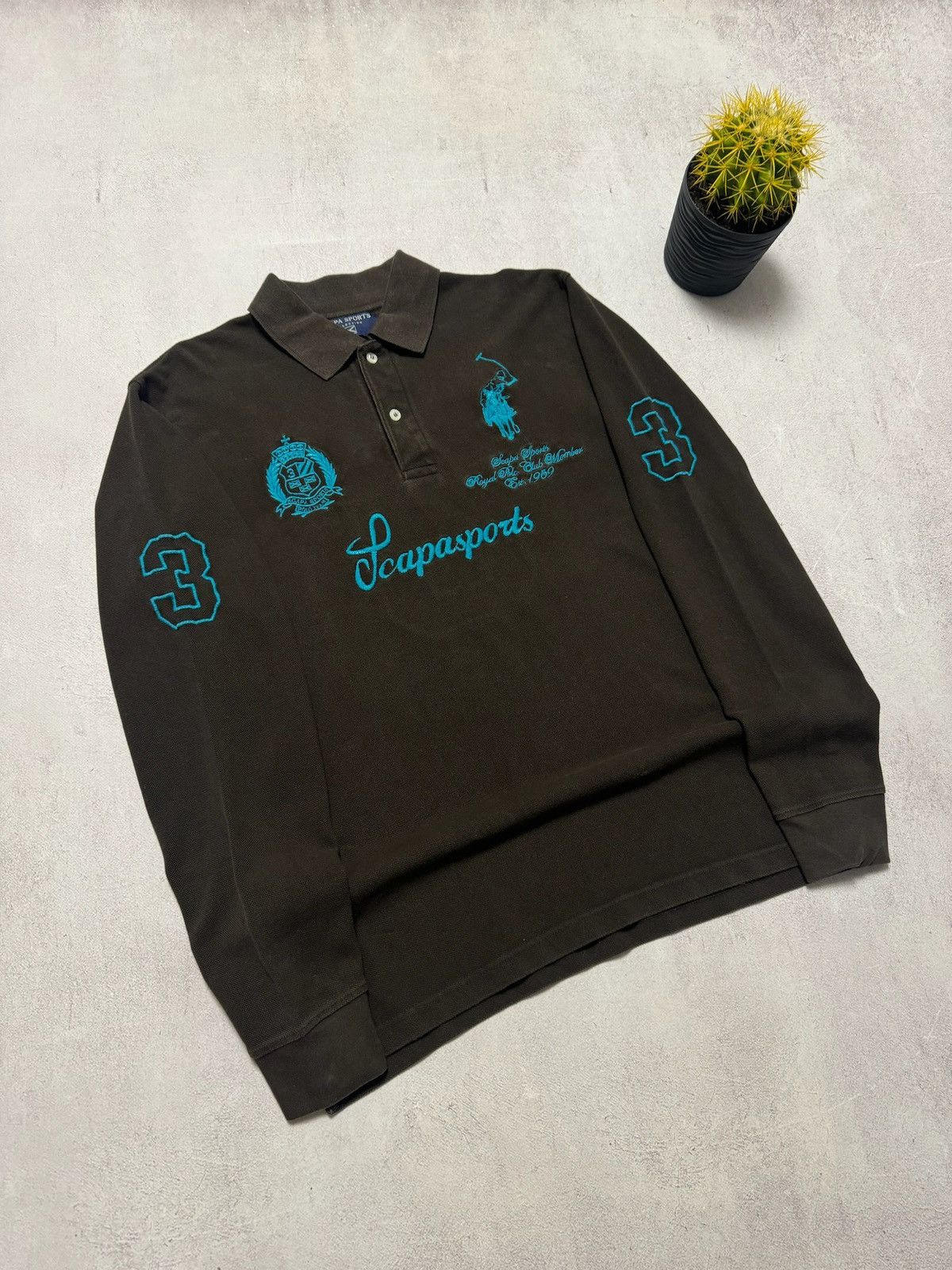 Scapa Sports Vintage Scapa Sports Rugby Sweatshirt Brown #3 Ralph Lauren Size US L / EU 52-54 / 3 - 5 Thumbnail