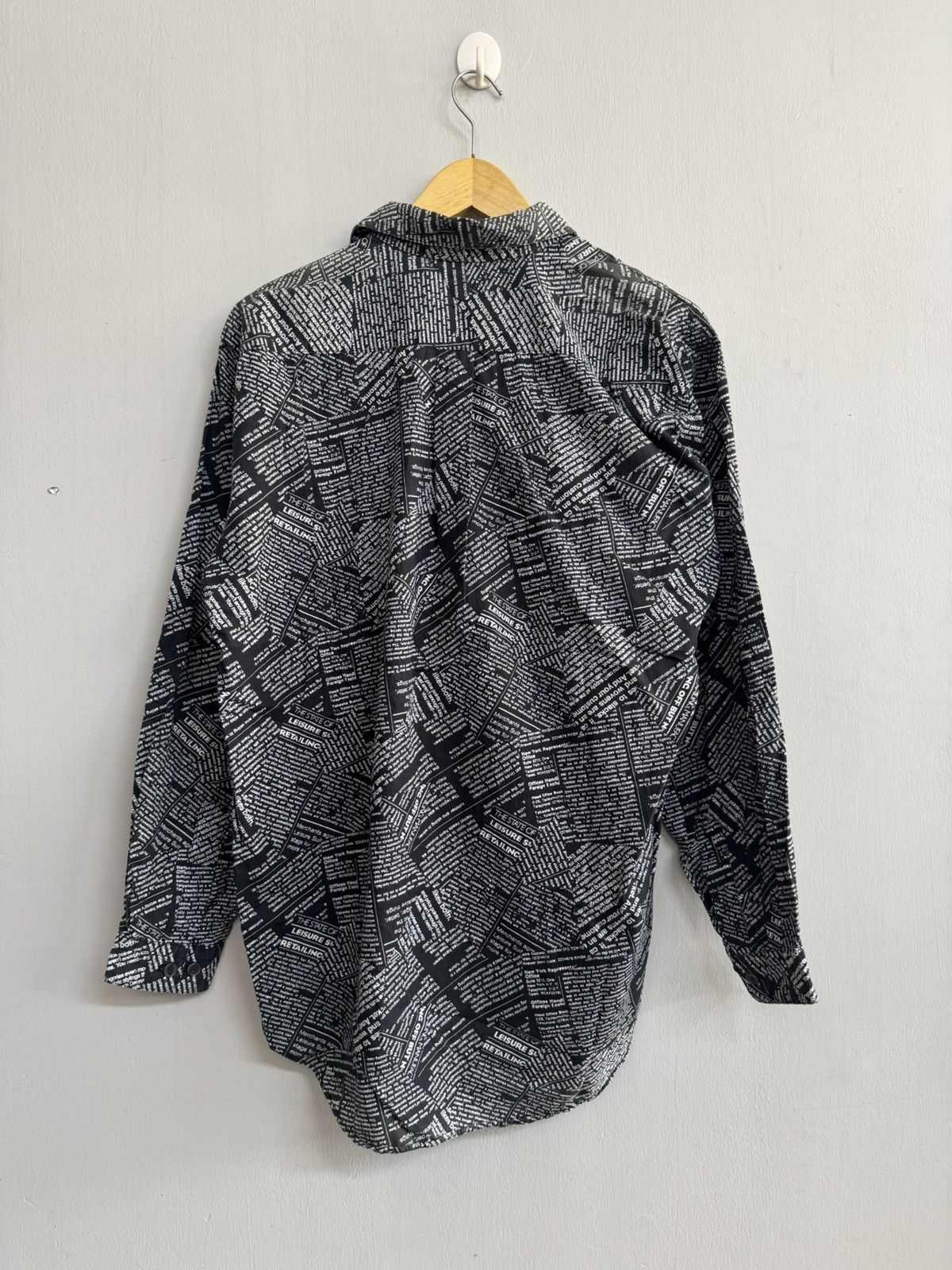 Japanese Brand M AND M NEWSPAPER MOTIF LONG SHIRT LIKE IFSIXWASNINE STYLE Size US M / EU 48-50 / 2 - 4 Thumbnail