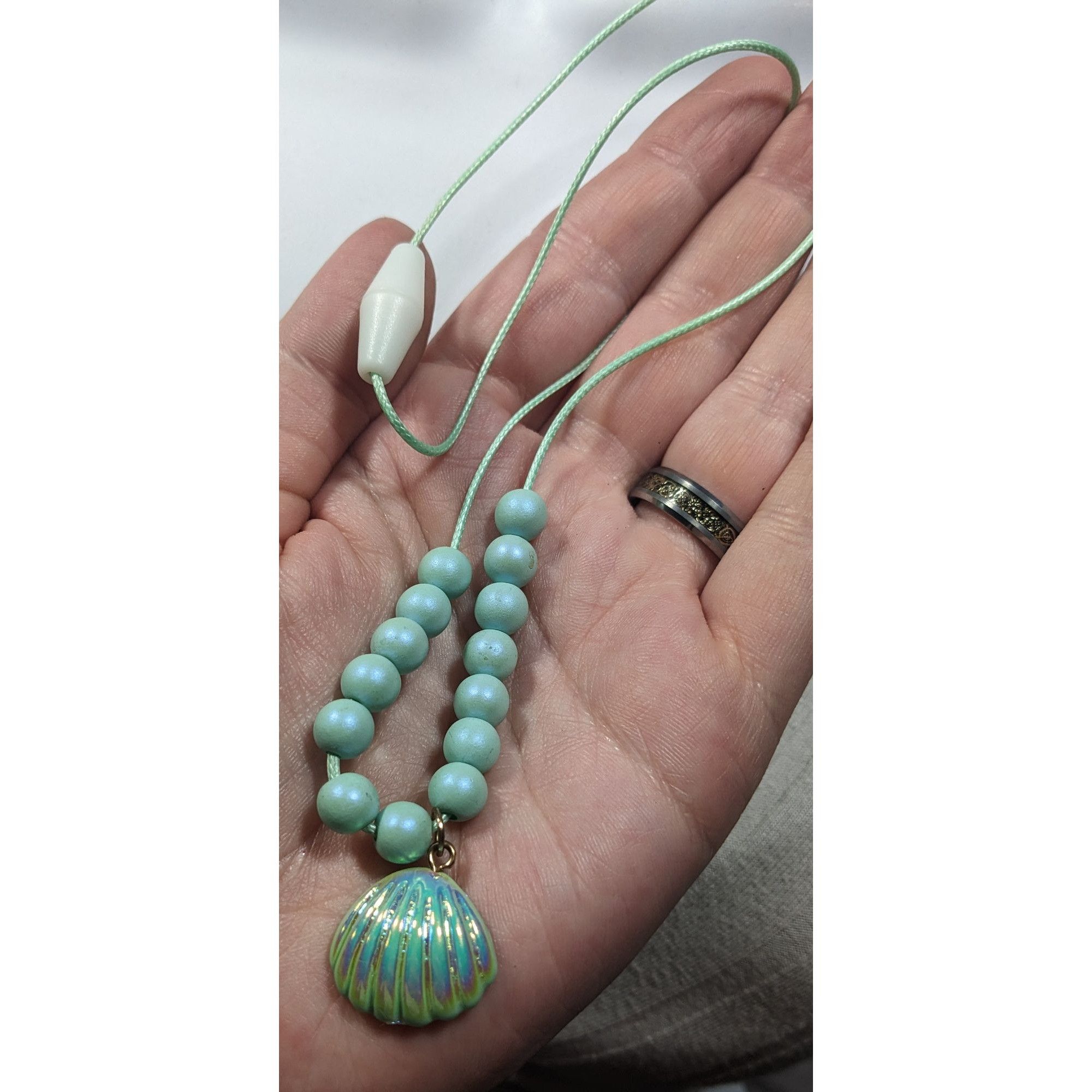 Other Mermaidcore Iridescent Blue Beaded Pendant Necklace Size ONE SIZE - 5 Thumbnail