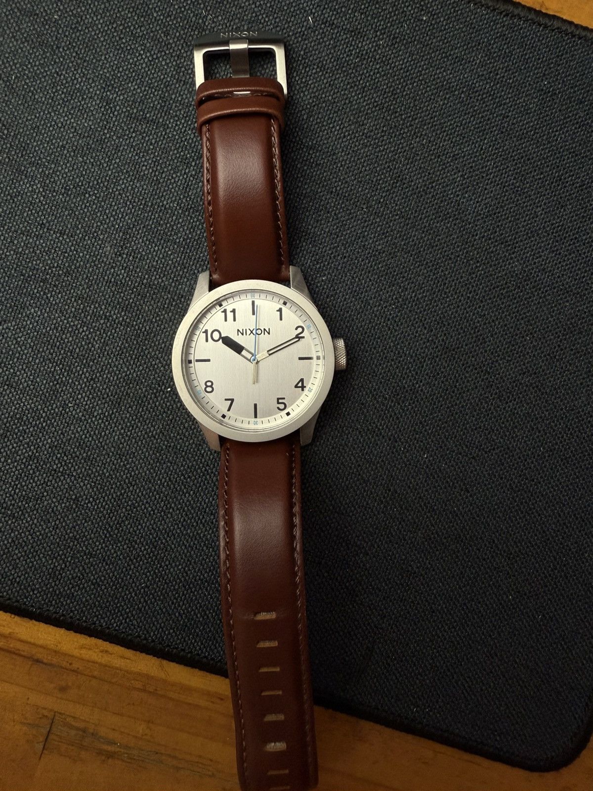 Nixon Nixon Safari Leather Silver / Brown Size ONE SIZE - 5 Thumbnail