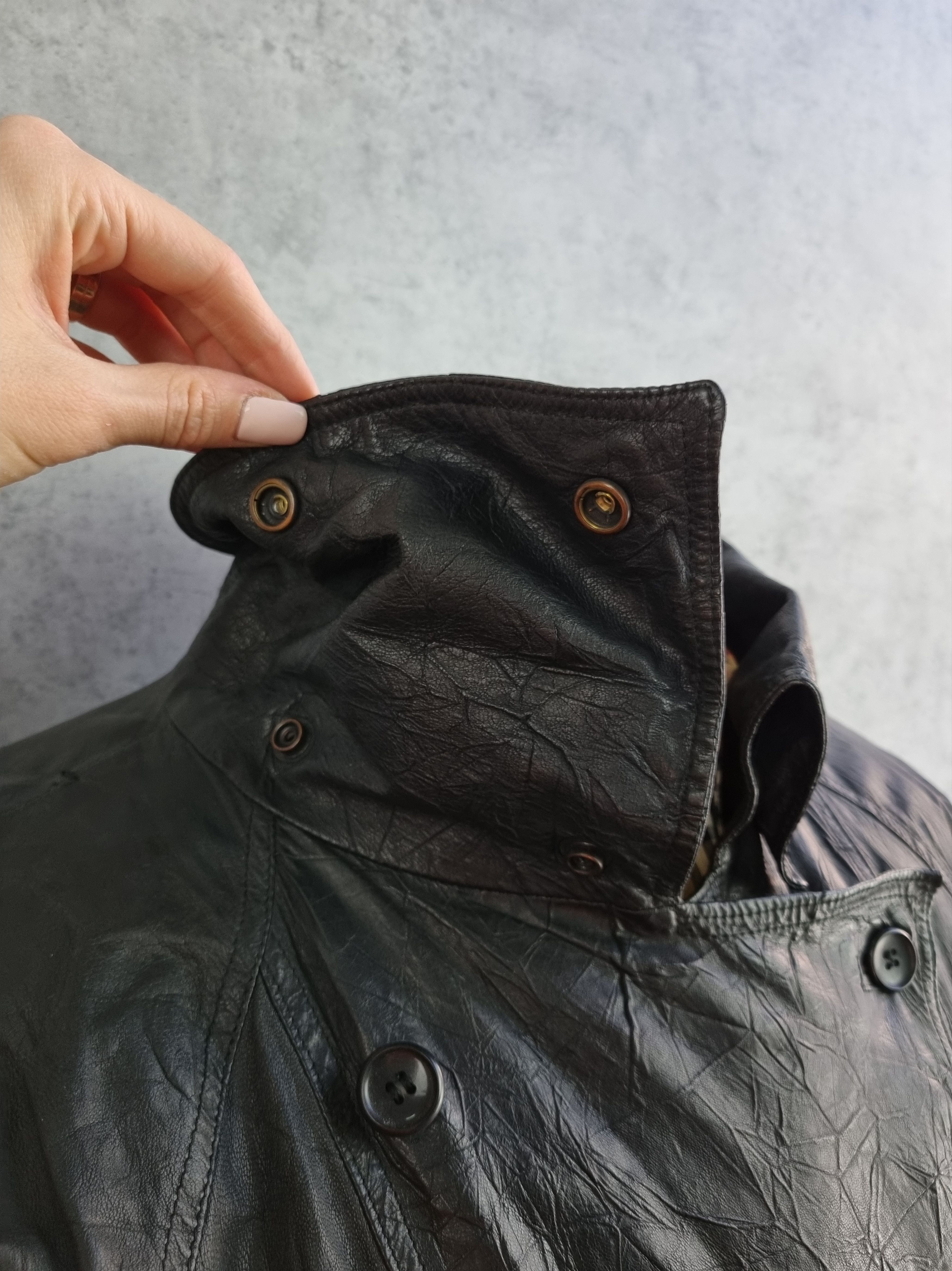 Japanese Brand Unique Double Breasted Long Leather Coat Vintage Trench Size US L / EU 52-54 / 3 - 11 Thumbnail