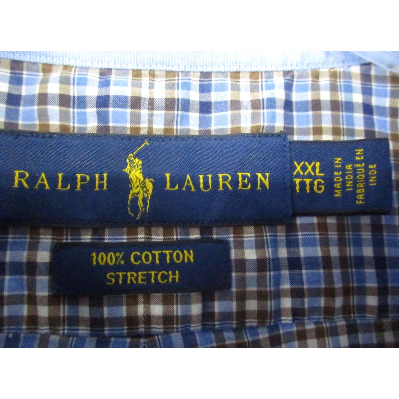 Ralph Lauren Ralph Lauren Shirt Men’s XXL Blue Long Sleeve Plaid Stretch Pony Size US XXL / EU 58 / 5 - 4 Thumbnail