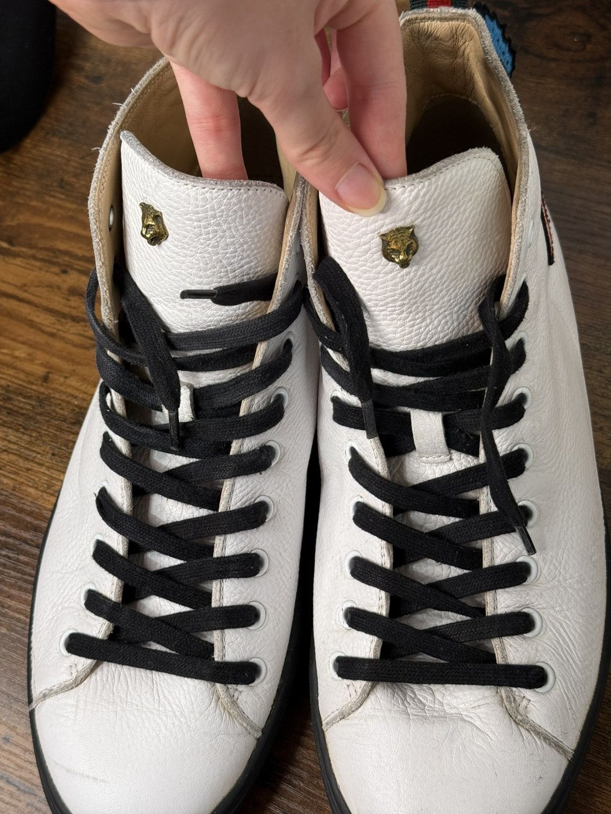 Gucci RARE Gucci Winged Dragon High Top Sneakers Size US 11.5 / EU 44-45 - 11 Thumbnail