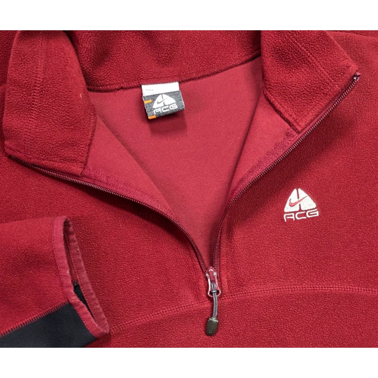 Nike ACG Nike ACG Pullover 1/4 Zip Mens L Maroon Black Gorpcore Pullover Sweatshirt Size US L / EU 52-54 / 3 - 2 Thumbnail