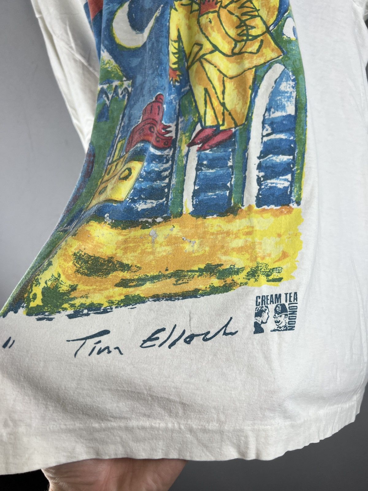 Vintage Vintage 80s Cream Tea London Art Single Stitch Columbus Size US L / EU 52-54 / 3 - 9 Thumbnail