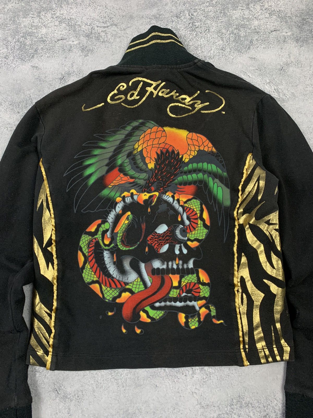 Ed Hardy Vintage Y2K Ed Hardy USA Zip Up Hoodie + Pants 90s Ladies Size XL / US 12-14 / IT 48-50 - 4 Thumbnail