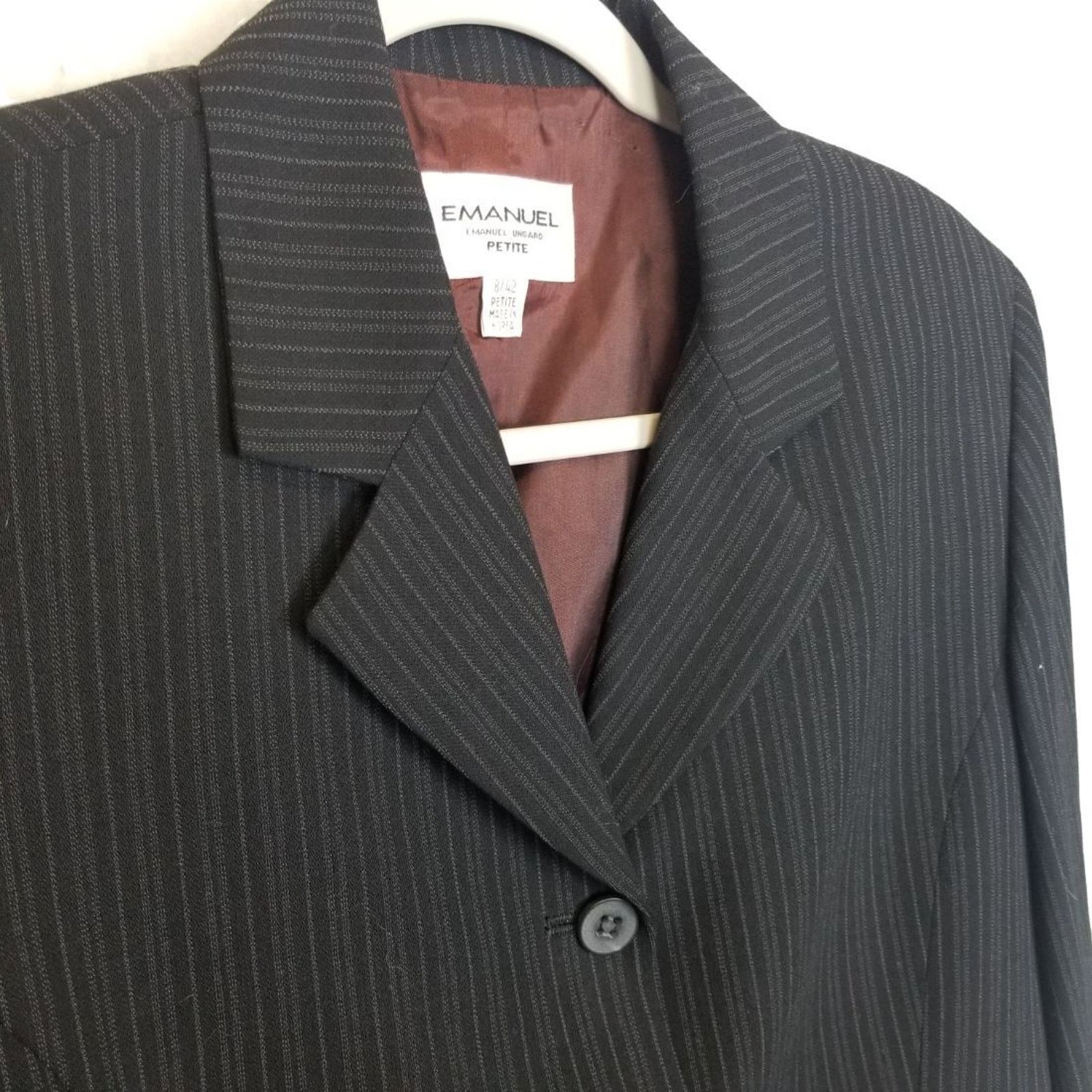 Emanuel Ungaro Vintage Emanuel Ungaro Womens Wool Blazer Striped 8P Career Size M / US 6-8 / IT 42-44 - 5 Thumbnail