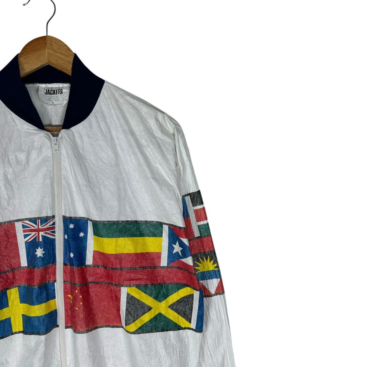 DuPont 🌟DUPONT TYVEK WORLD FLAG ZIPPER JACKET Size US L / EU 52-54 / 3 - 5 Thumbnail