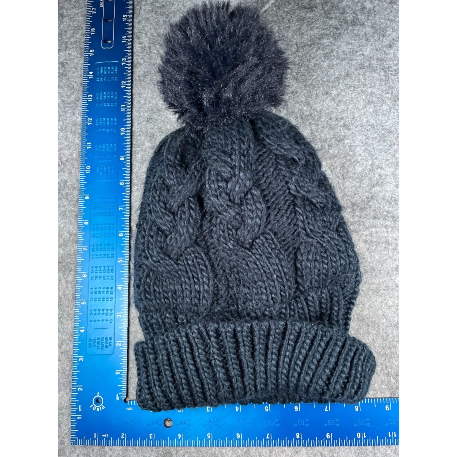 Steve Madden Steve Madden Beanie Women One Size Blue Knit Acrylic Polyester Lined Pom Ski Hat/Cap Screen Logo Accessories Clothing Size ONE SIZE - 5 Thumbnail