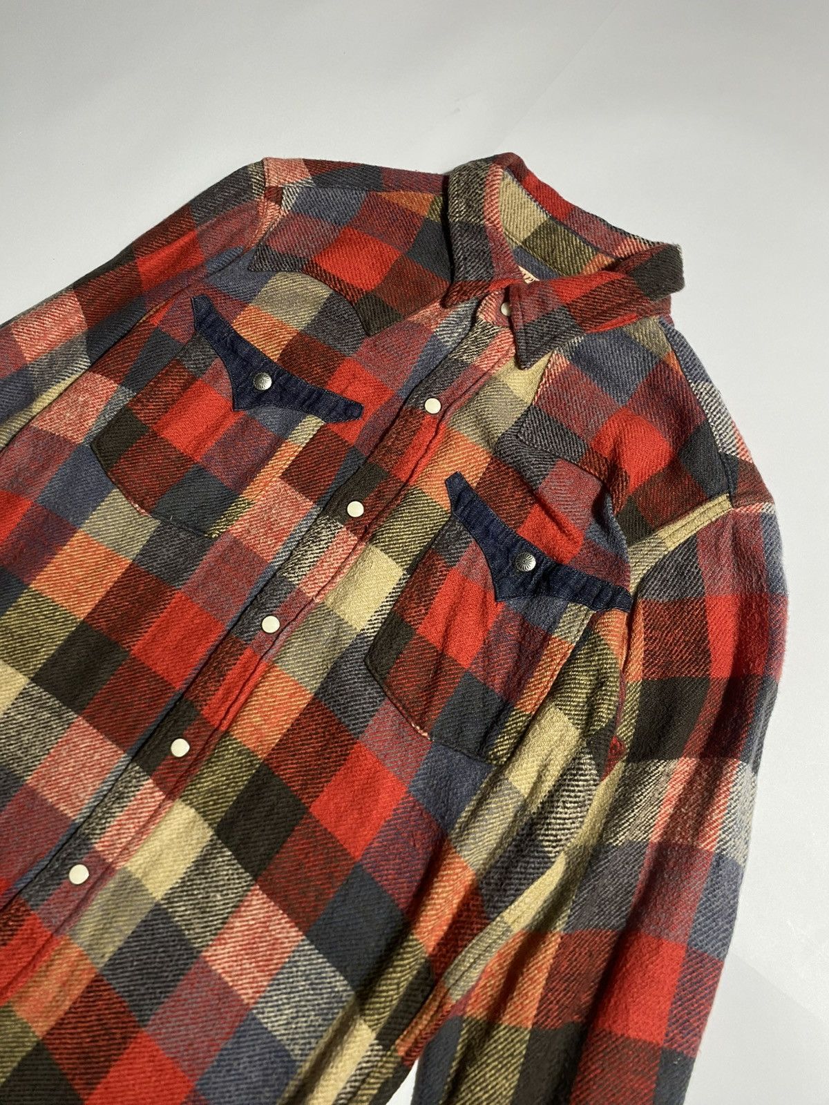 Kapital KAPITAL CHECK ALL OVER PATTERN CONCHO BUTTON SNAP WESTERN Size US M / EU 48-50 / 2 - 2 Thumbnail