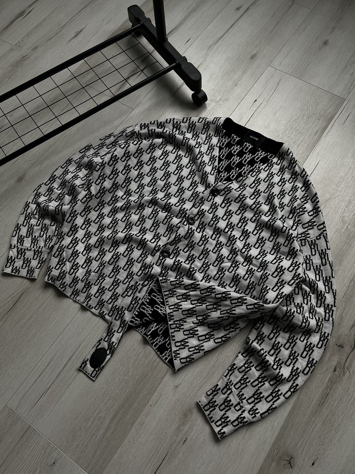 Japanese Brand × WE11DONE We11done Reversible Monogram Logo Wool Knit Jaquard Cardigan Size US S / EU 44-46 / 1 - 2 Thumbnail
