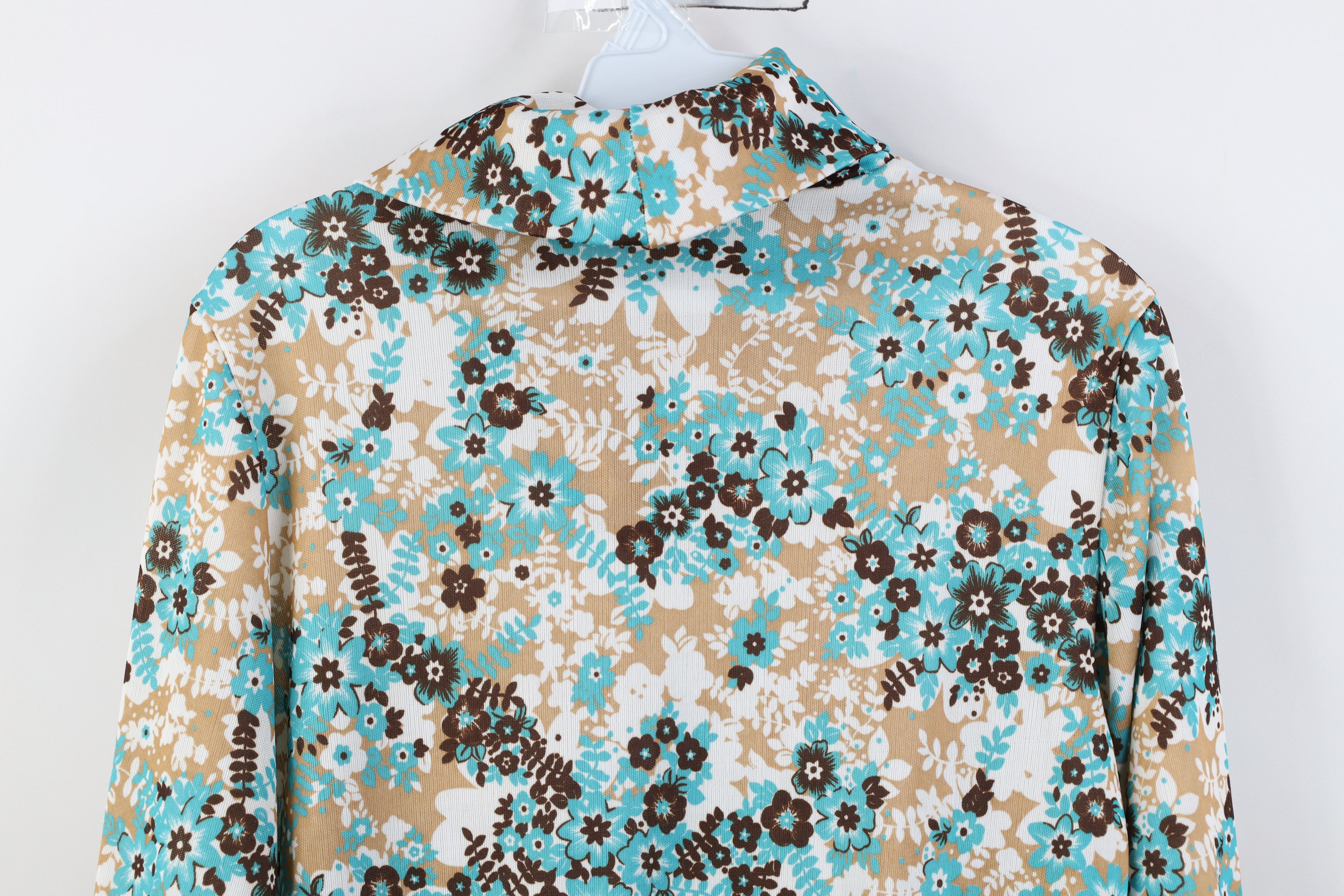 Vintage Vintage 70s Streetwear Boho Chic Flower Turtleneck Shirt Size M / US 6-8 / IT 42-44 - 13 Thumbnail
