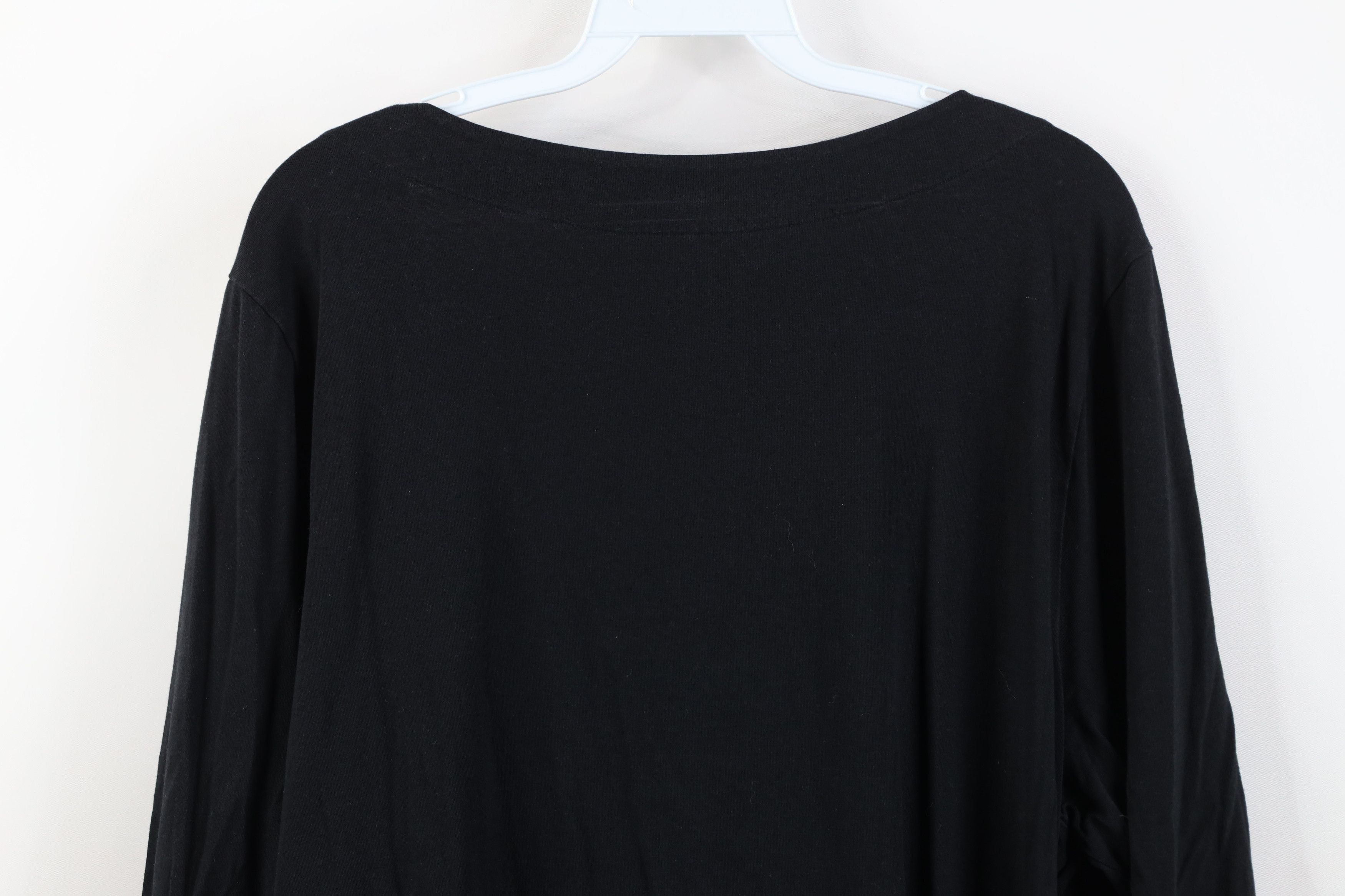 Soft Surroundings Soft Surroundings Cross Wrap Ruffled Shirt Top Black Size 3XL / US 20-22 - 13 Thumbnail