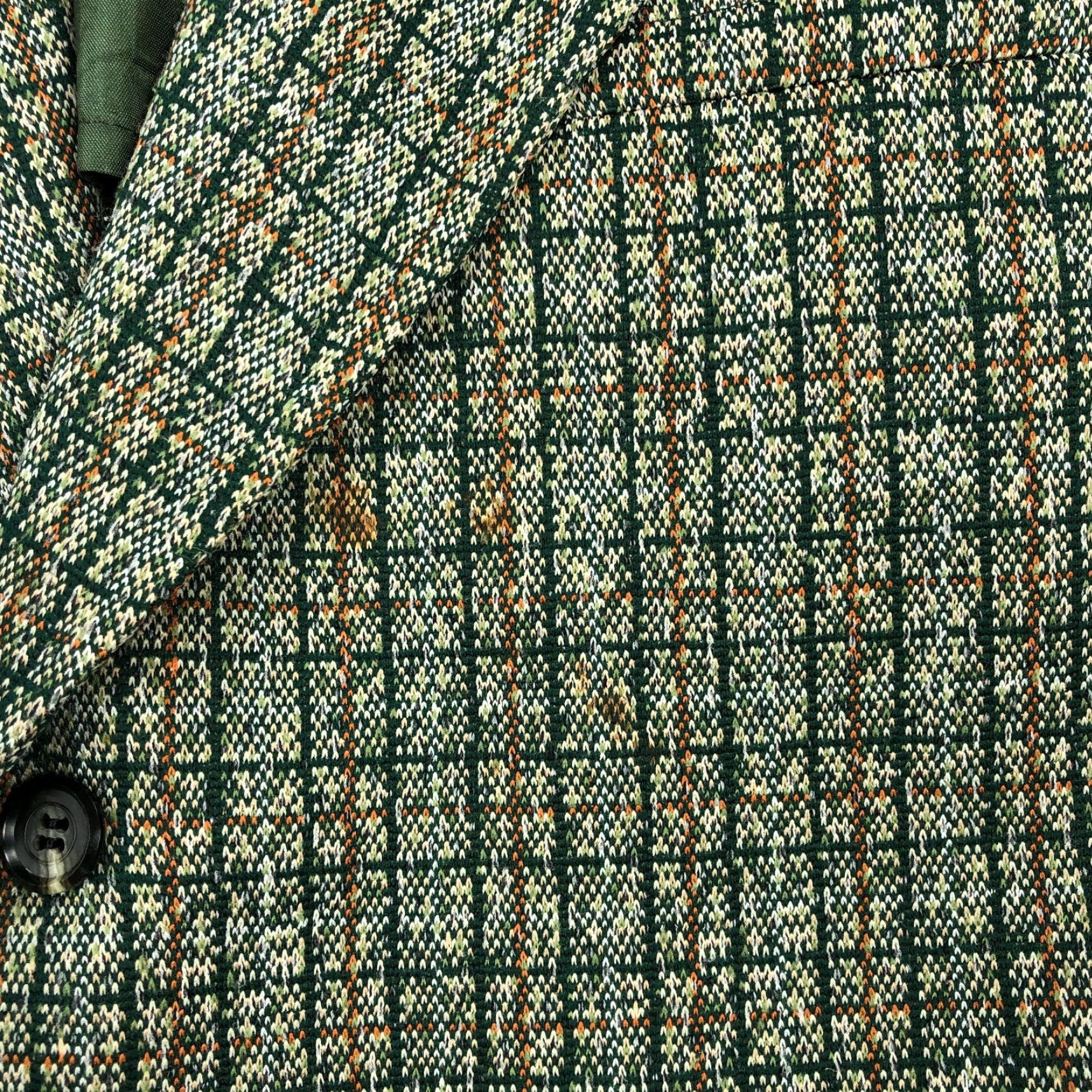 JCPenney JC Penney 42R Green Plaid Tweed Mens Blazer Sport Coat Jacket 70s Size 42R - 5 Thumbnail