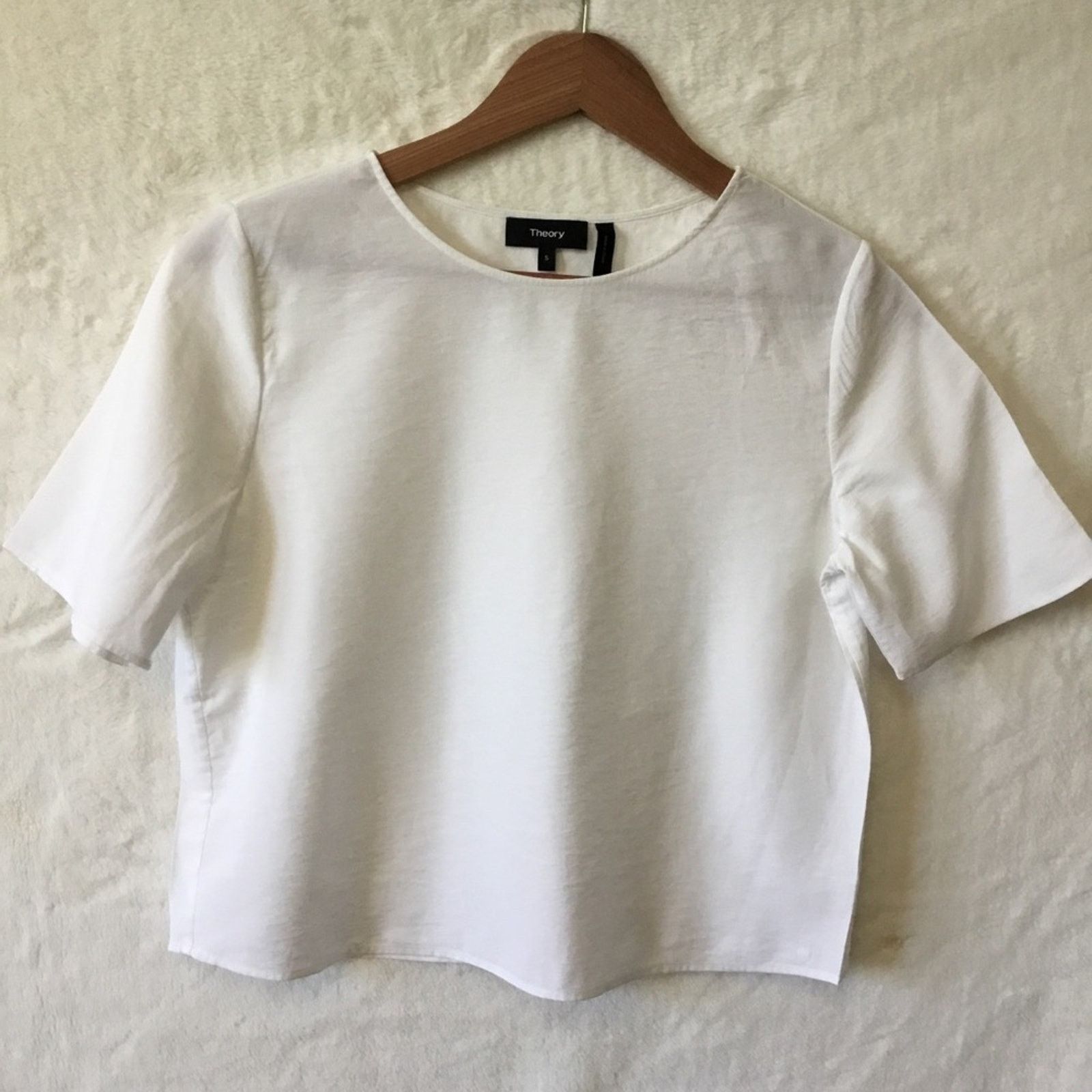 Theory Theory White Style Easy Woven Tee Shirt Size S / US 4 / IT 40 - 2 Thumbnail