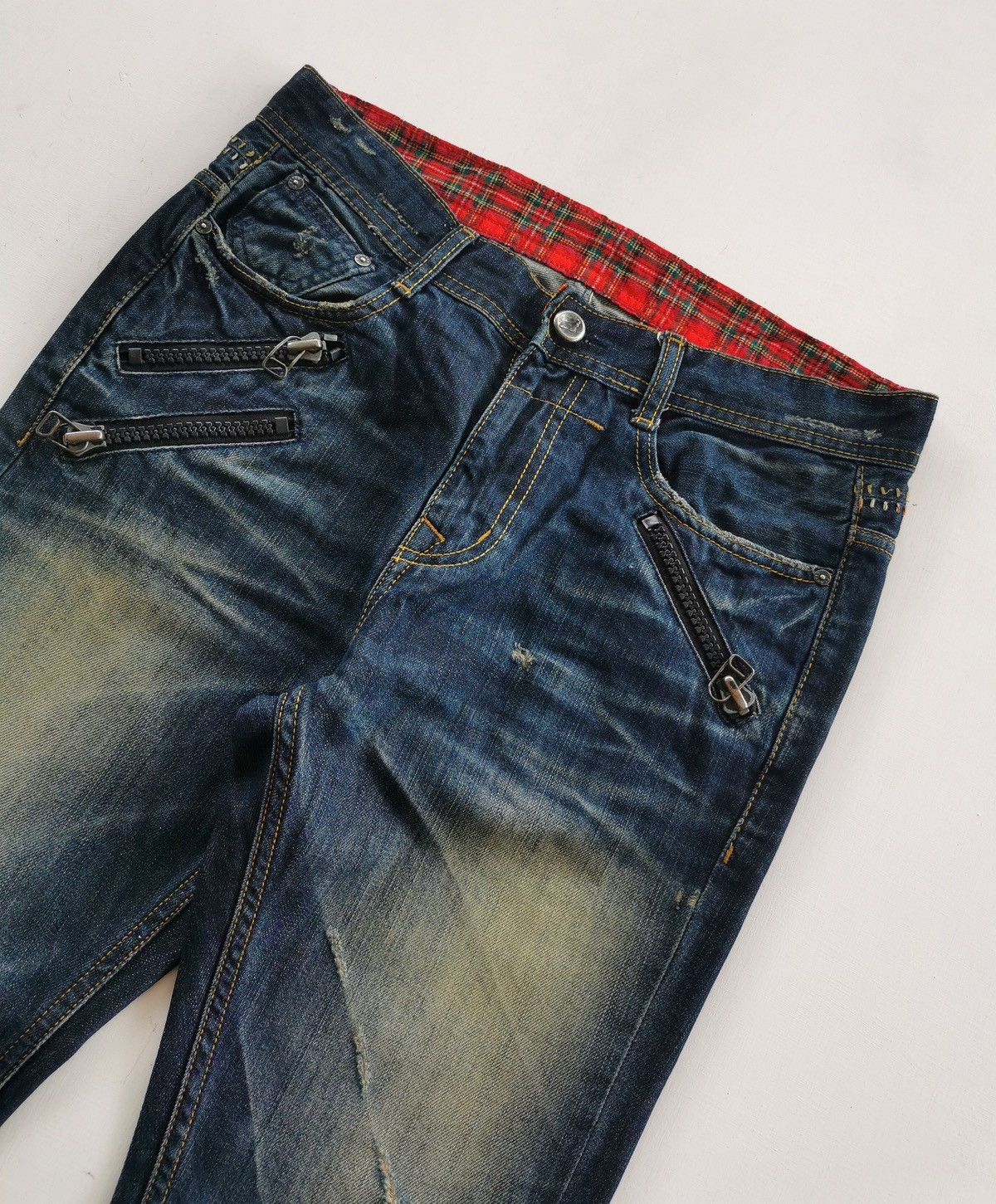 Japanese Brand Mudwash Zipper Digreen Mighty Denim Jeans Size US 32 / EU 48 - 4 Thumbnail