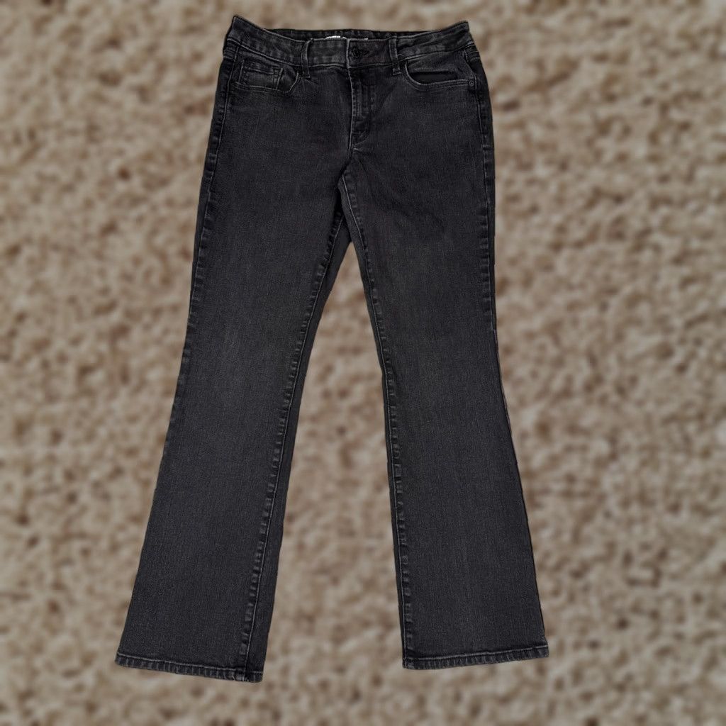 Old Navy Old Navy Jeans Womens 8 Bootcut Kicker Black Charcoal Mid Rise Stretch 31x30 Size 30" / US 8 / IT 44 - 1 Thumbnail
