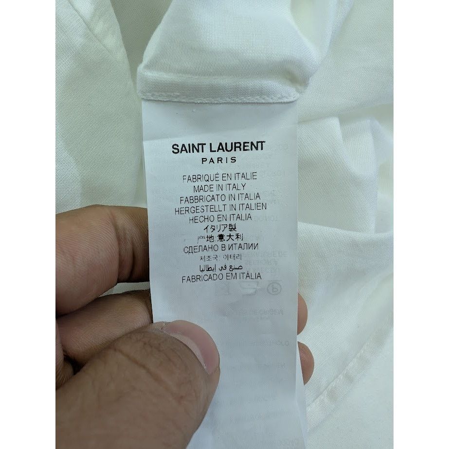 Saint Laurent Paris o1rshd1 Button Shirt in White Size US M / EU 48-50 / 2 - 14 Thumbnail