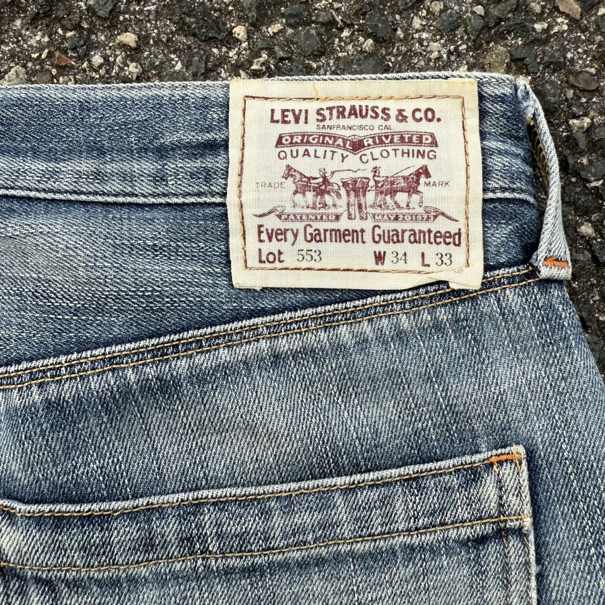Levi's W35 Vintage Levi's 553 straight faded denim jean pants. Size US 35 - 15 Thumbnail