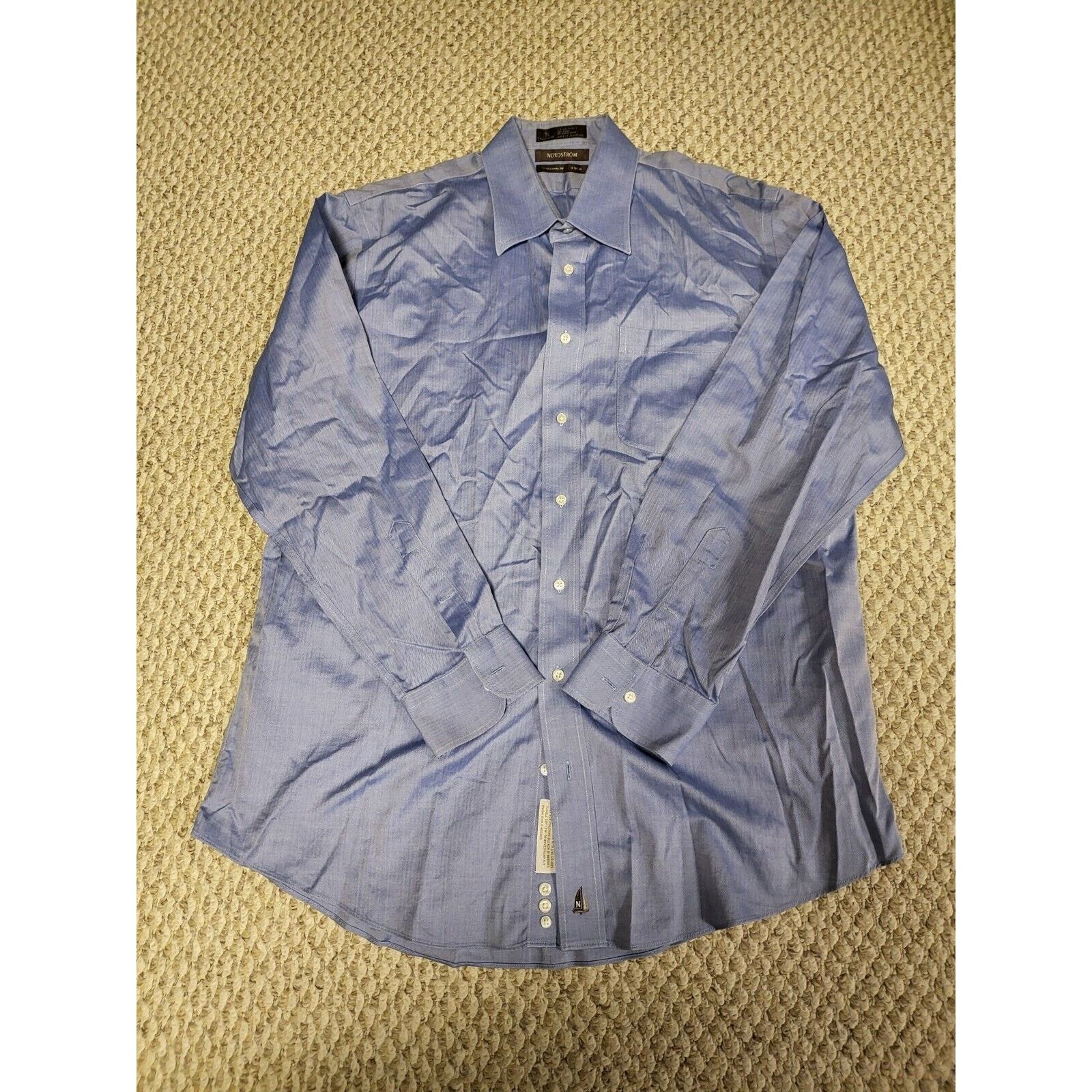 Nordstrom Nordstroms Mens Dress Shirt 16.5 34, Color Is Blue. Slim Fit Size US L / EU 52-54 / 3 - 1 Thumbnail