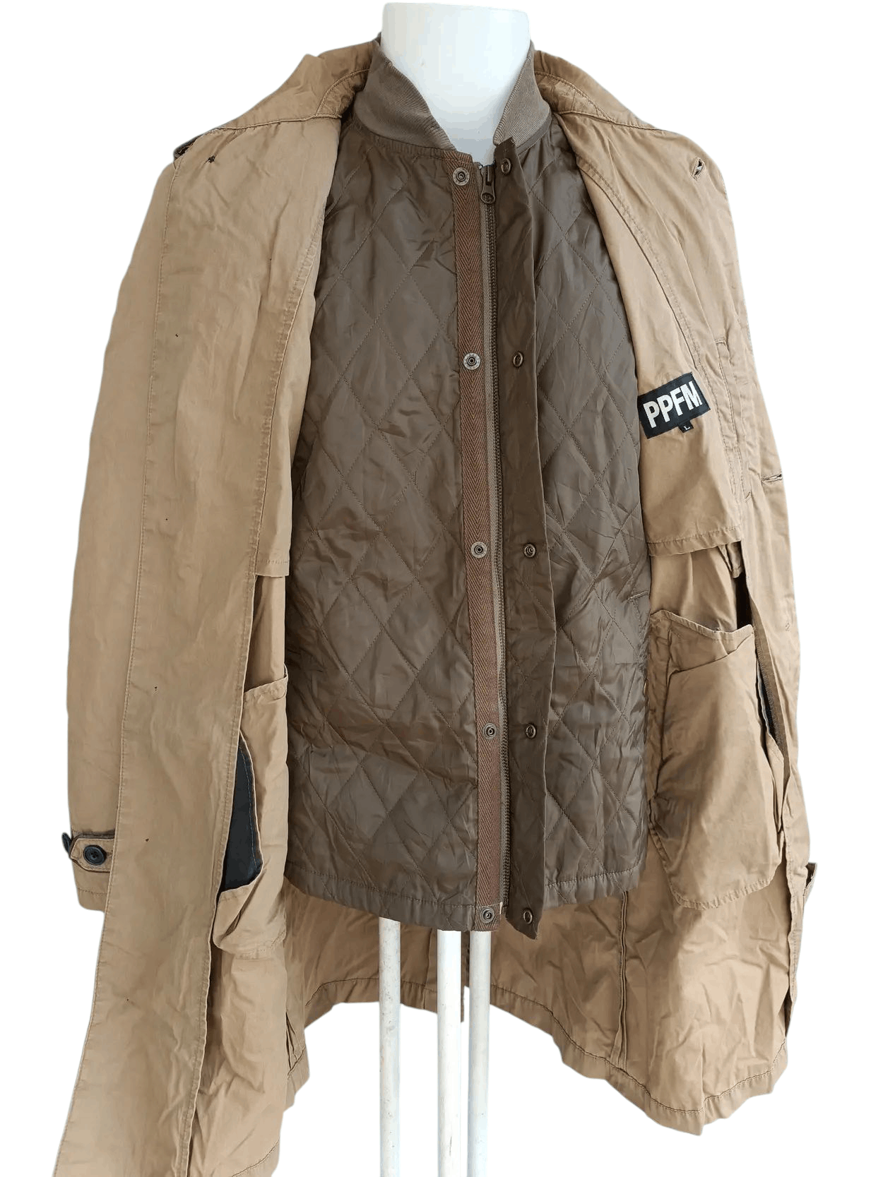 PPFM × Vintage × Vision Streetwear RARE 💥 PPFM Trench Coat Single Breasted Jacket FR015 Size US L / EU 52-54 / 3 - 7 Thumbnail