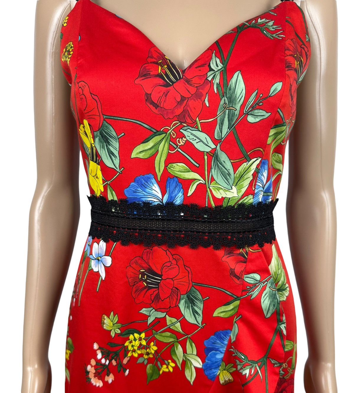 Alice + Olivia Alice + Olivia Kirby Lace-Trim Ruffled Floral Dress Cotton Size S / US 4 / IT 40 - 6 Thumbnail