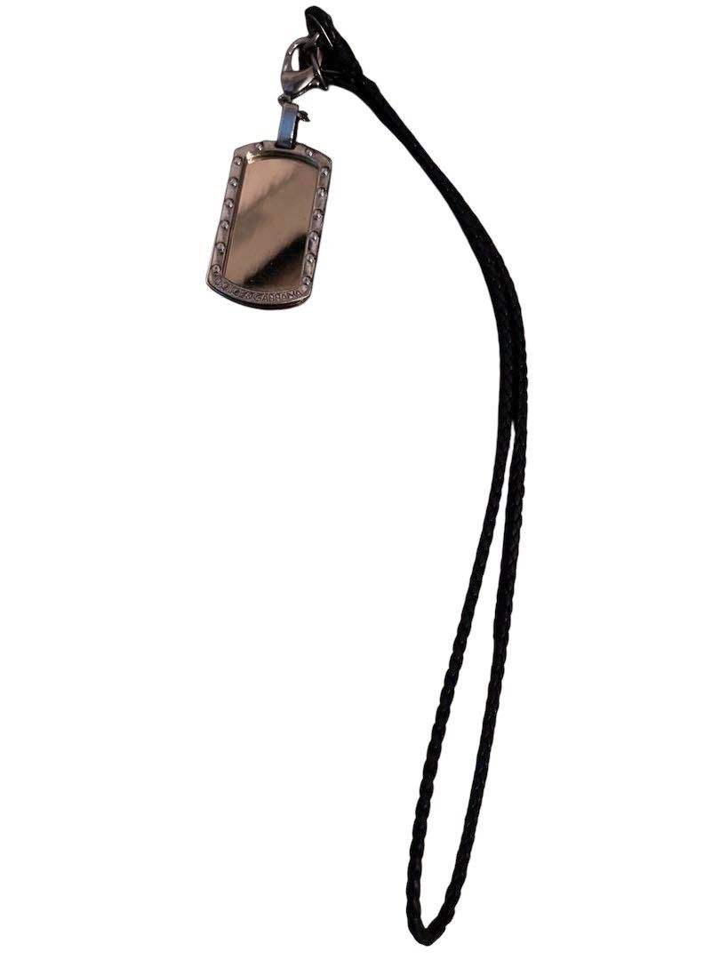 D&G Dolce & Gabbana Dog Tag Necklace – Leather Cord