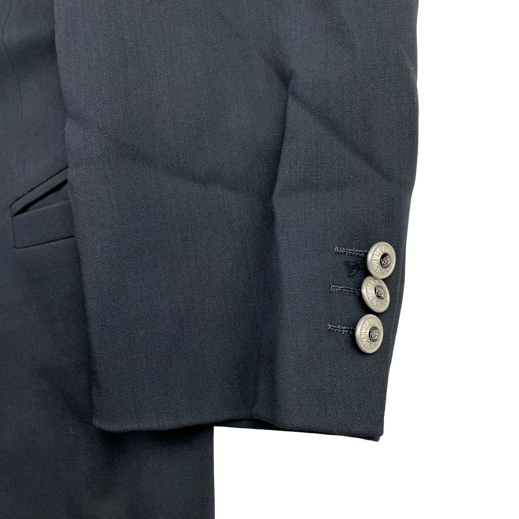 Versace VTG Gianni Versace Blazer Men’s 40 Black 100% Wool 4-Button Single-Breasted Vintage Versace Jacket/Coat Short Mens Size 40R - 3 Thumbnail