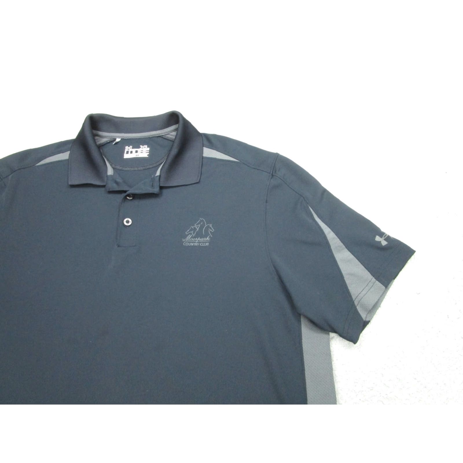 Under Armour Under Armour Polo Shirt Mens XL Gray Black Golf Moorpark Country Club FLAWS Size US XL / EU 56 / 4 - 2 Thumbnail