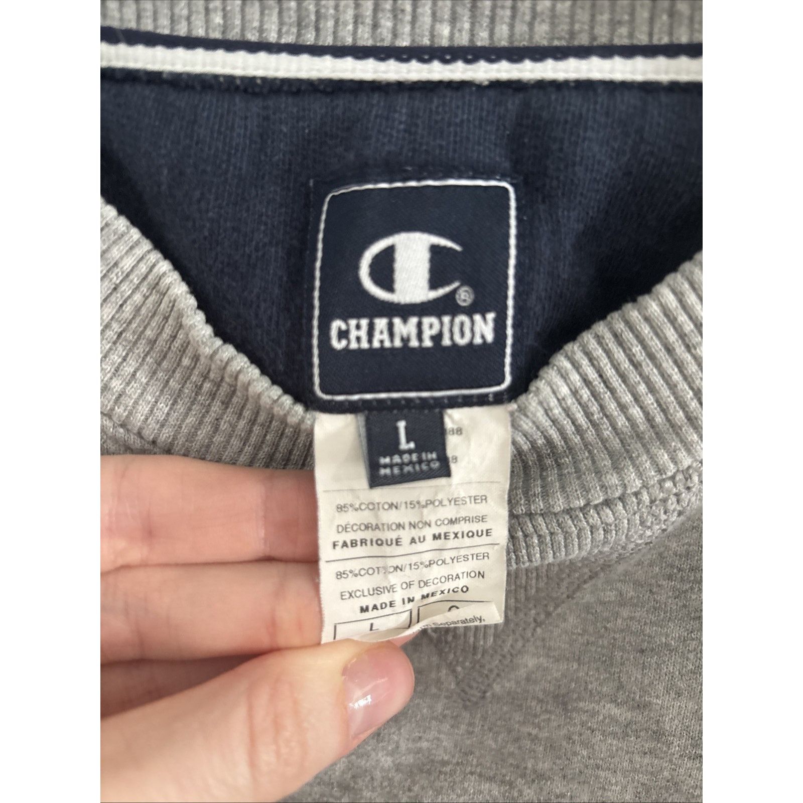 Champion Champion Grey Crewneck Sweater Men’s L Size US L / EU 52-54 / 3 - 2 Thumbnail