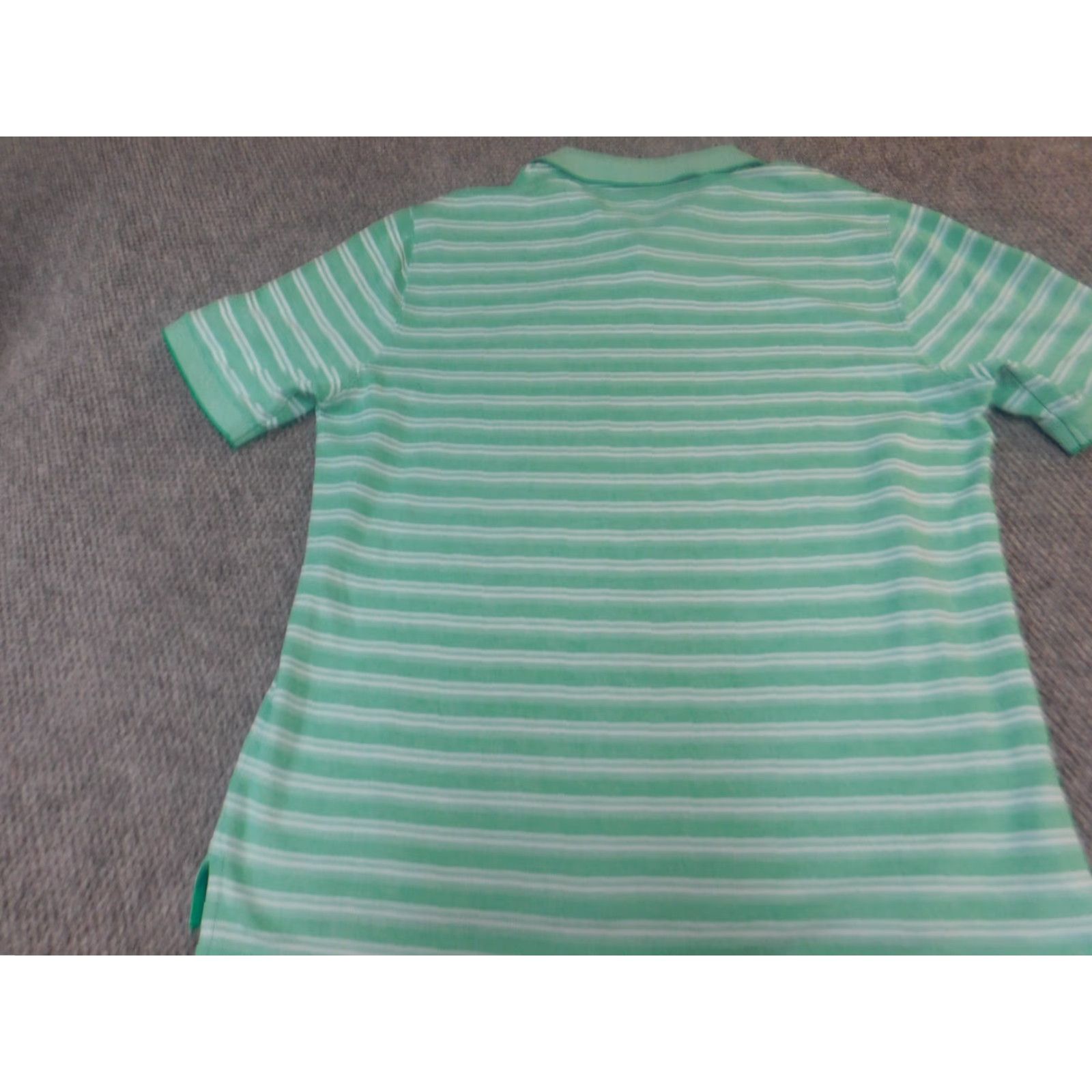 Vintage Saddlebred Polo Shirt Mens L Green Striped Regular Fit Short Sleeve Knit Buttoned Collar Golf Size US L / EU 52-54 / 3 - 7 Thumbnail