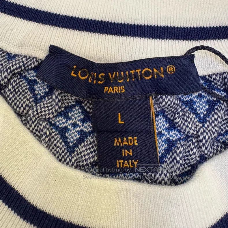 Louis Vuitton Louis Vuitton Blue logo sweater Size L / US 10 / IT 46 - 7 Thumbnail