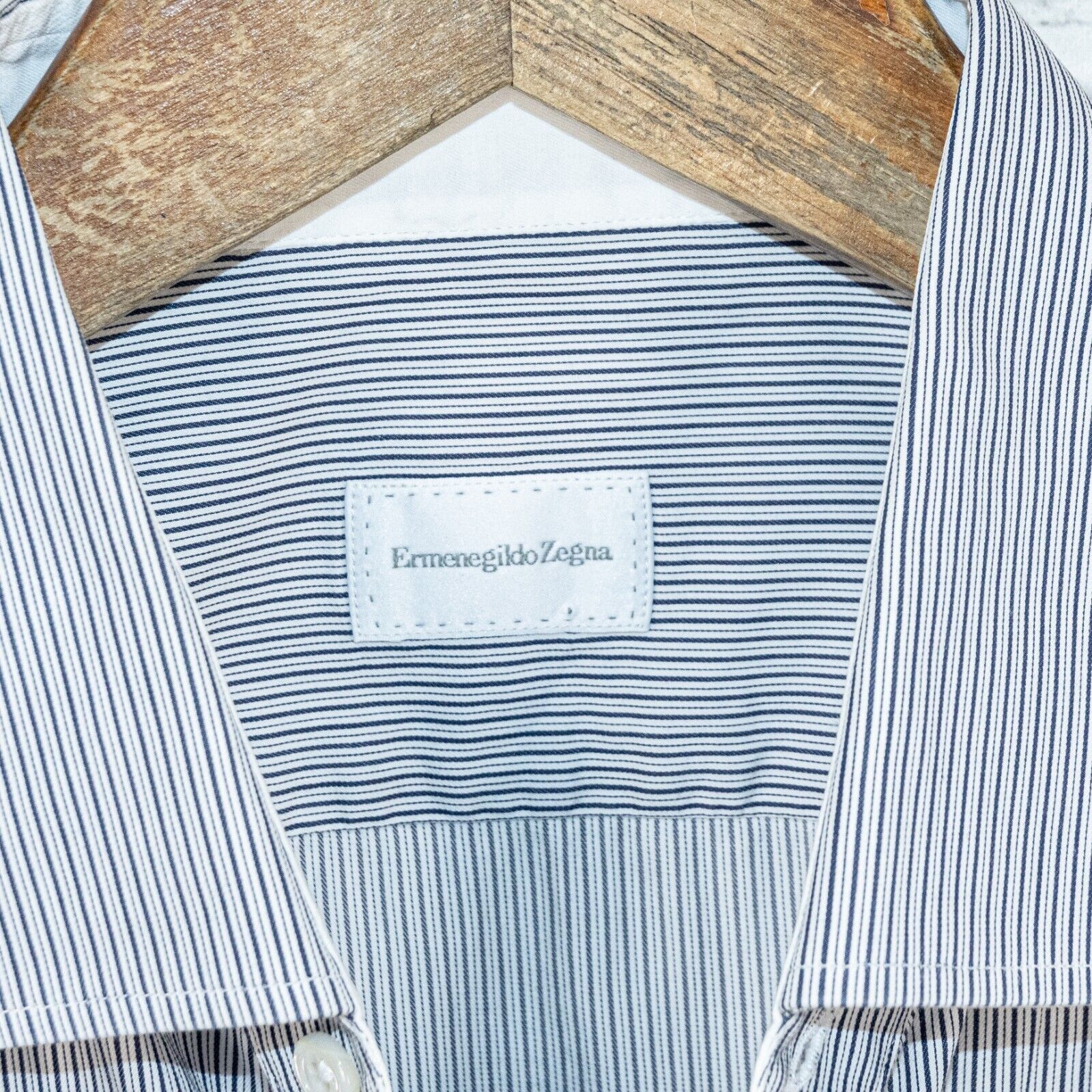 Ermenegildo Zegna Ermenegildo Zegna Men's Slim button up Shirt Striped gray Size US M / EU 48-50 / 2 - 2 Thumbnail