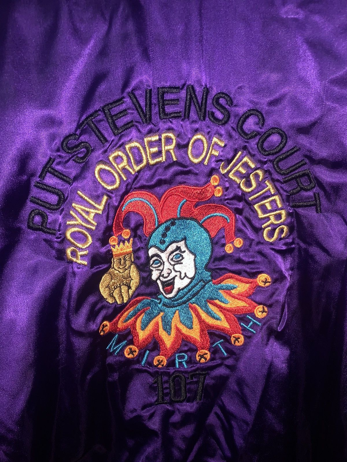 Other × Vintage Purple Satin Bomber Jacket Fully Embroidered Size US L / EU 52-54 / 3 - 3 Thumbnail