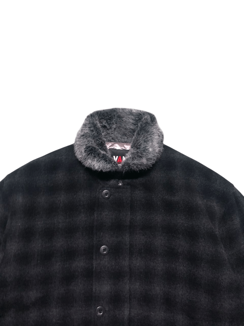 Japanese Brand × Van × Vintage Vintage Van Jac Shadow Plaid Wool Jacket Fur Collar Size US L / EU 52-54 / 3 - 5 Thumbnail