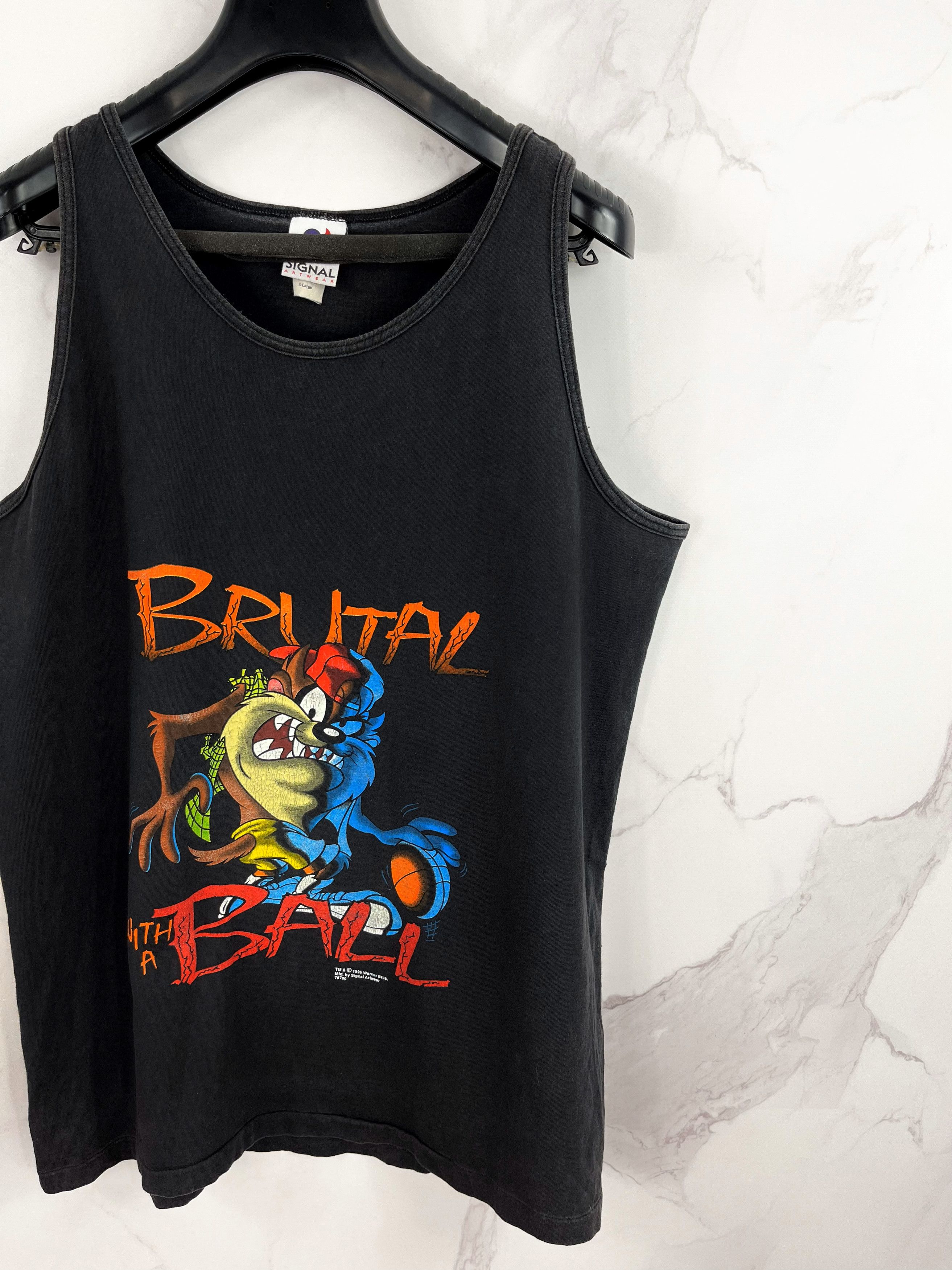 Warner Bros Vintage 1996 Warner Bros Sleeveless Tasmanian Devil Logo Top Size US XL / EU 56 / 4 - 2 Thumbnail
