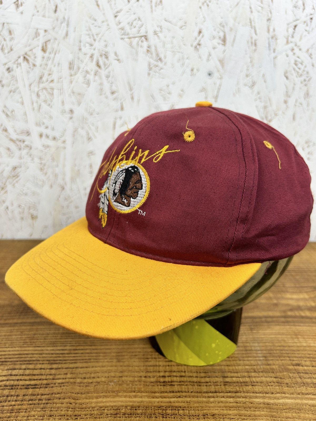 NFL 90s NFL Washington Redskins Red Cap Hat OS Size ONE SIZE - 2 Thumbnail