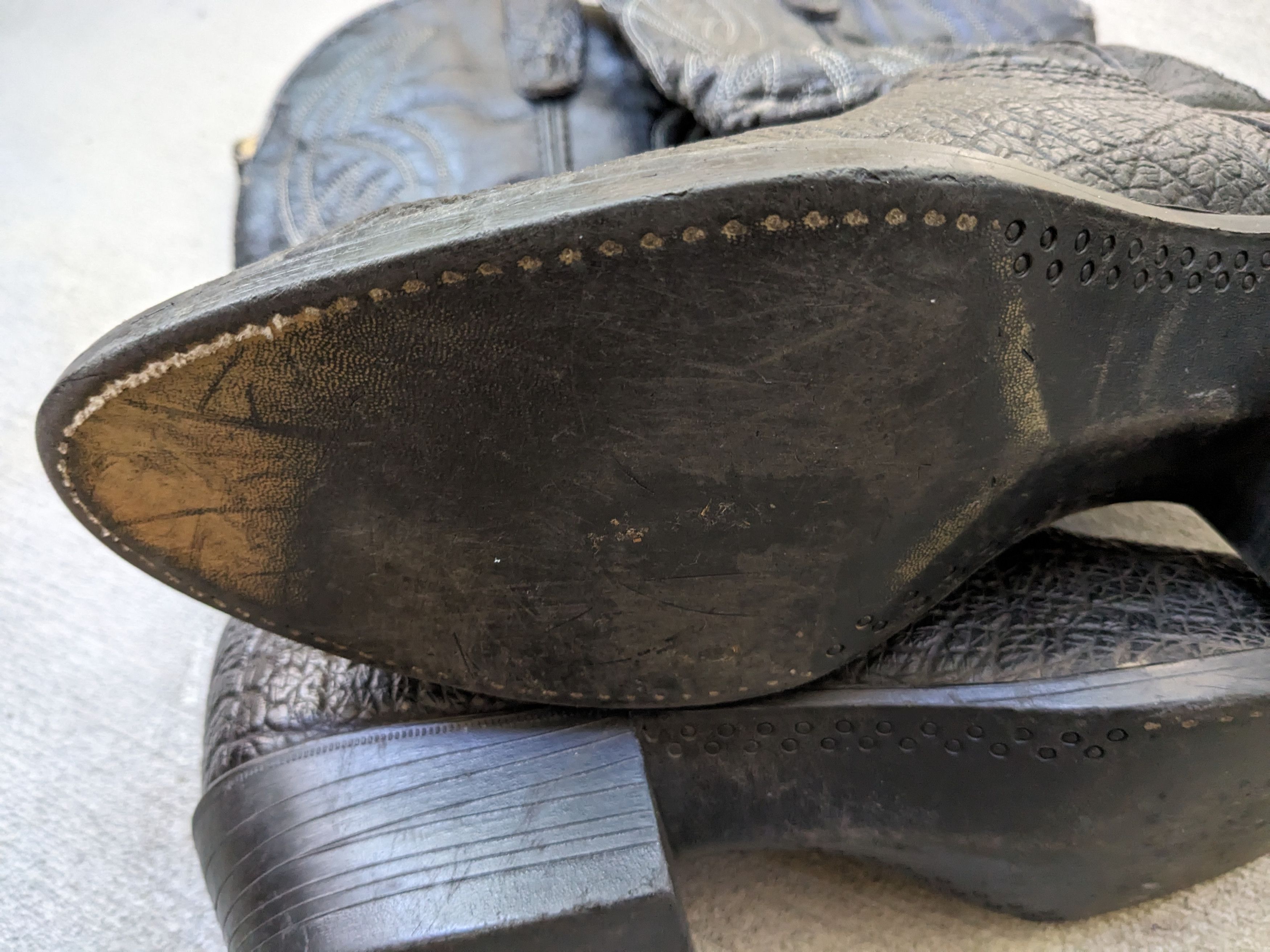 Vintage Vintage Bronco Cowboy Boots 12 Wide Black Faux Leather Vegan Size US 12 / EU 45 - 19 Thumbnail