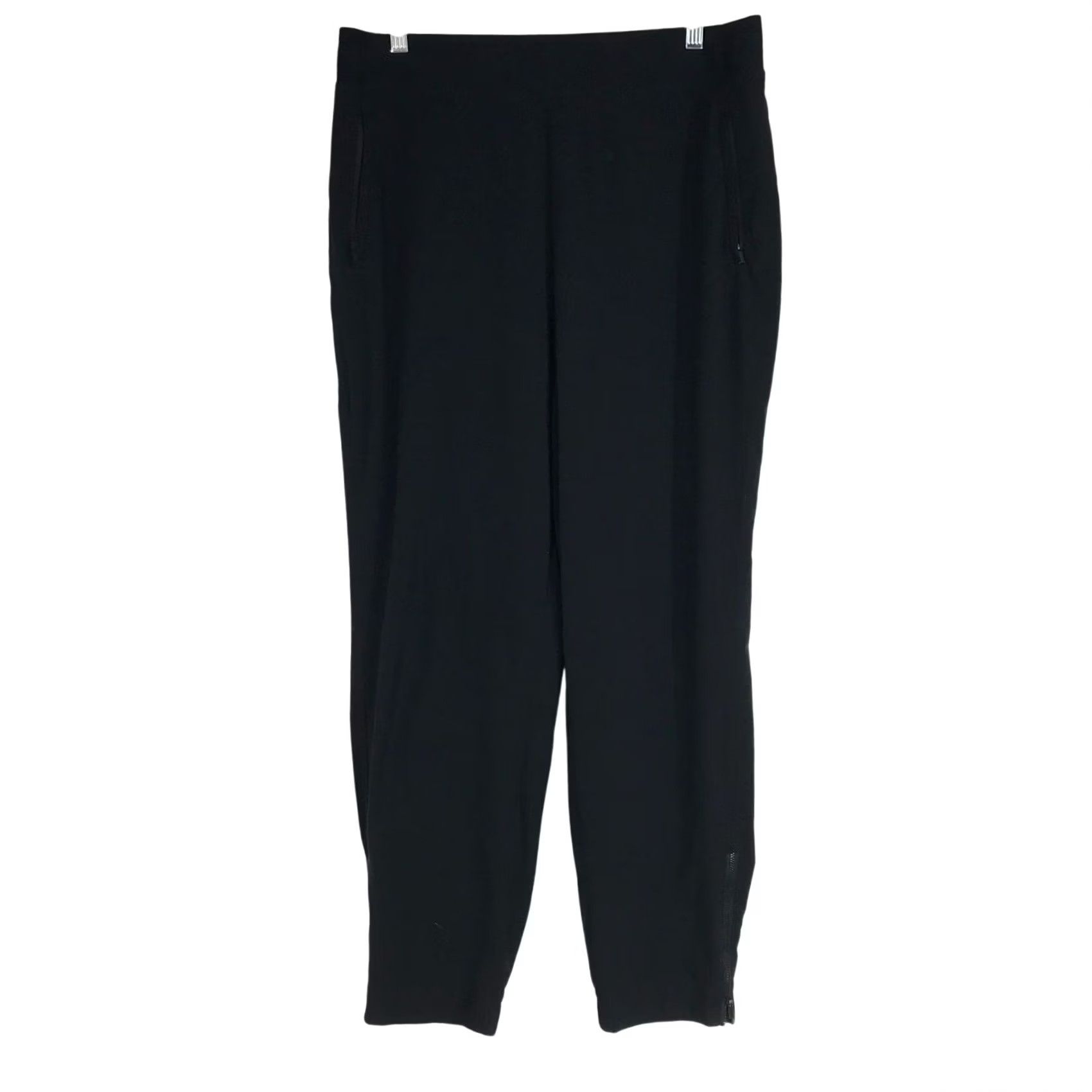 Athleta ATHLETA - WOMEN'S 12- BLACK POLYESTER BLEND ELASTIC WAIST PULL-ON PANTS Size 34" / US 12 / IT 48 - 2 Thumbnail